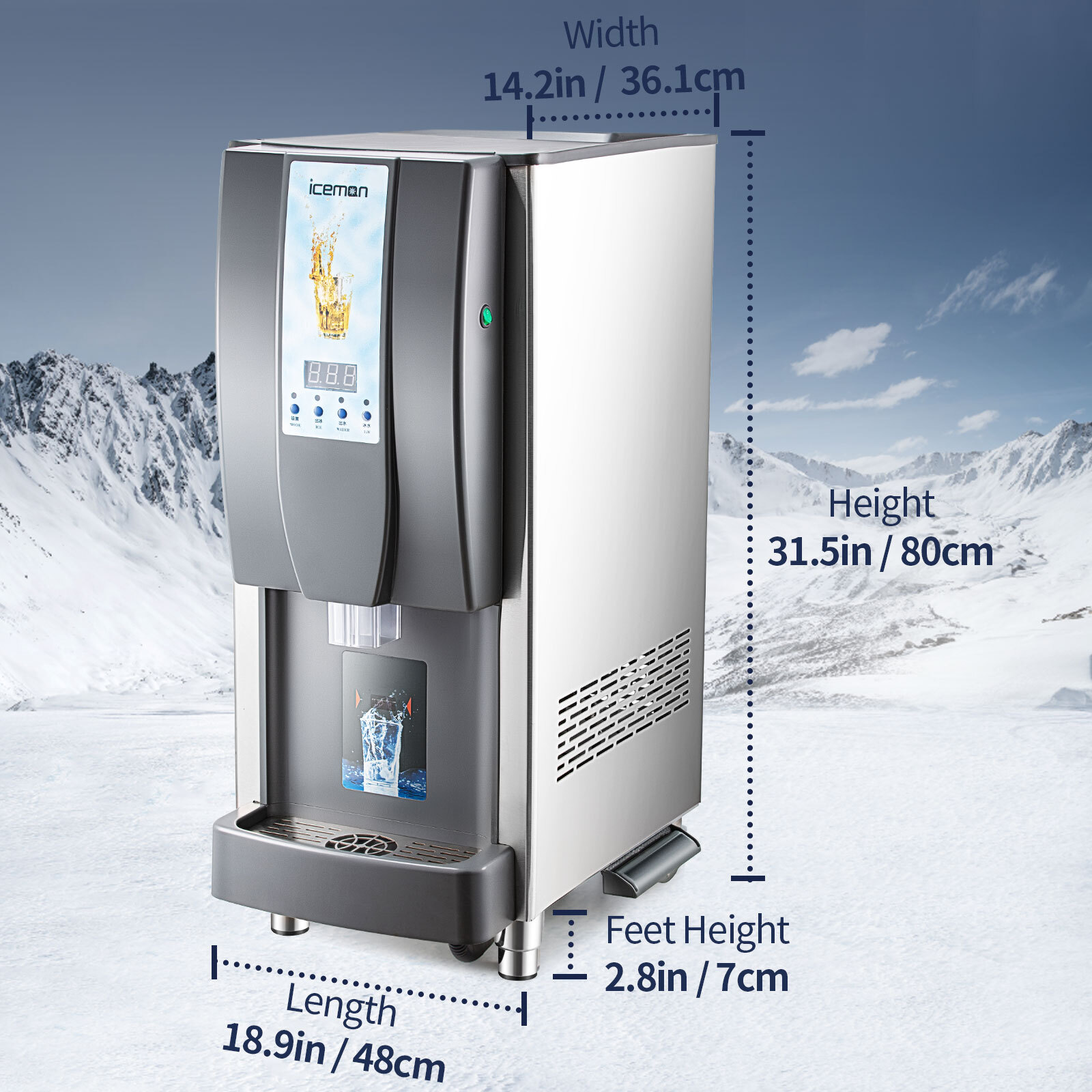 TECSPACE All New Commercial 110V 550W 175LBS/24H Intelligent Sensing Ice Machine