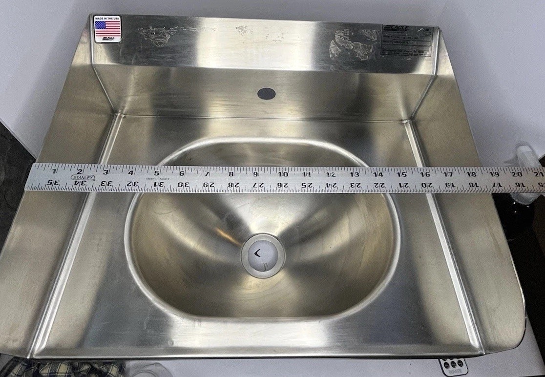 Eagle HSA-10-FK-LRS NSF Stainless Steel Hand Sink Wall Mount 30” Splash Guard US