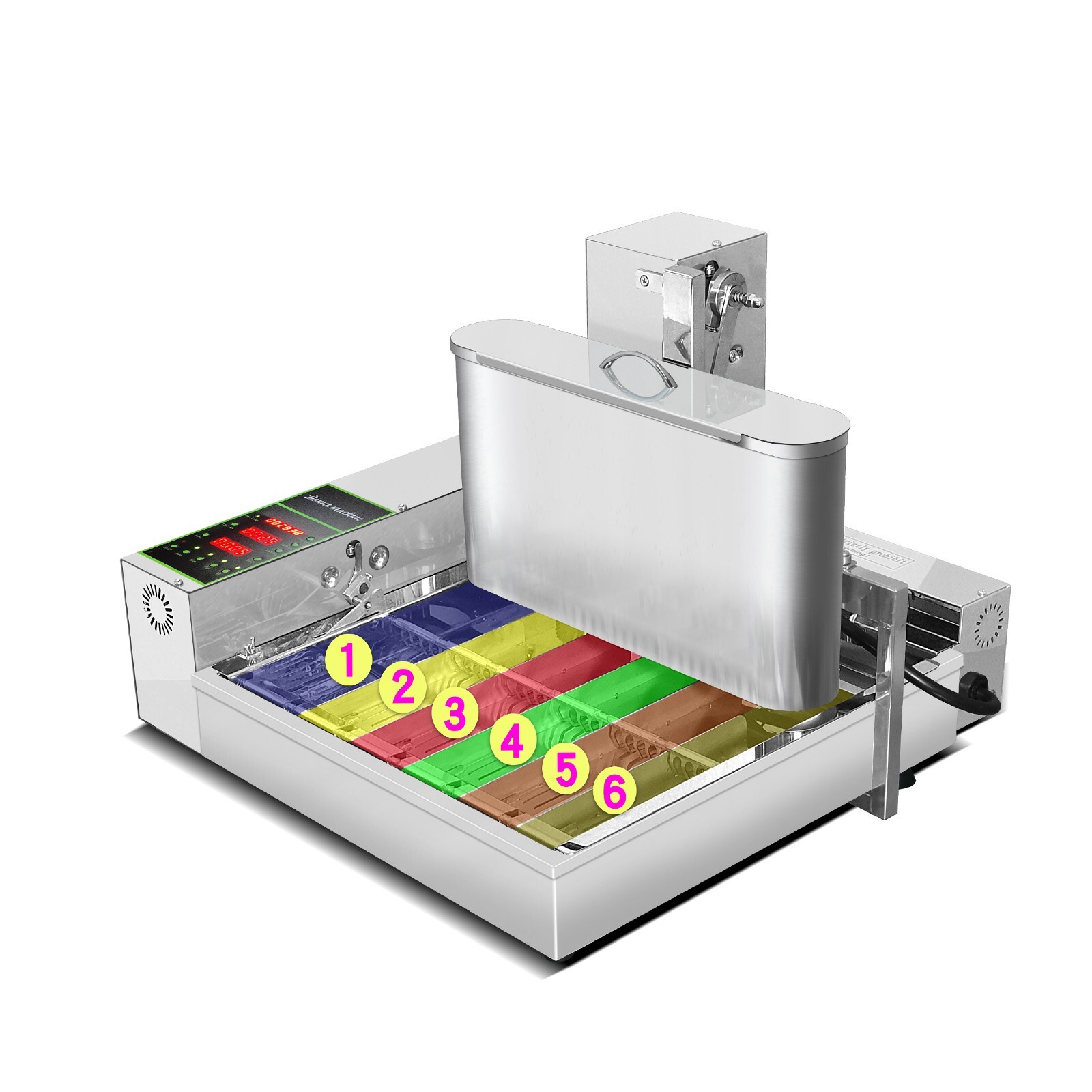 Commercial 2600pcs/hour Mini 6 rows donuts making machine frying doughnut maker