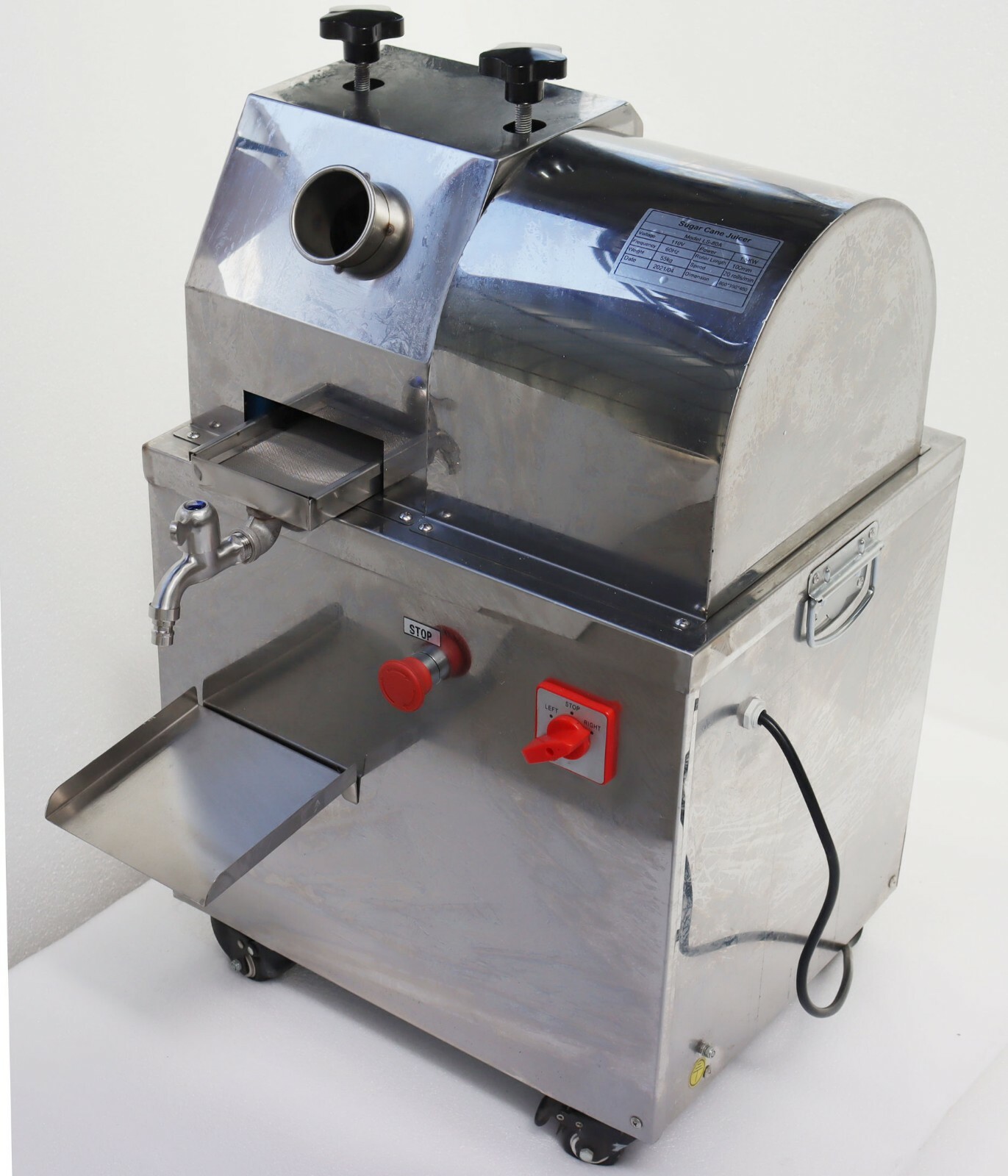 Commercial Sugarcane Press Sugar Cane Press 3 Rollers Stainless Steel 660 lbs/h