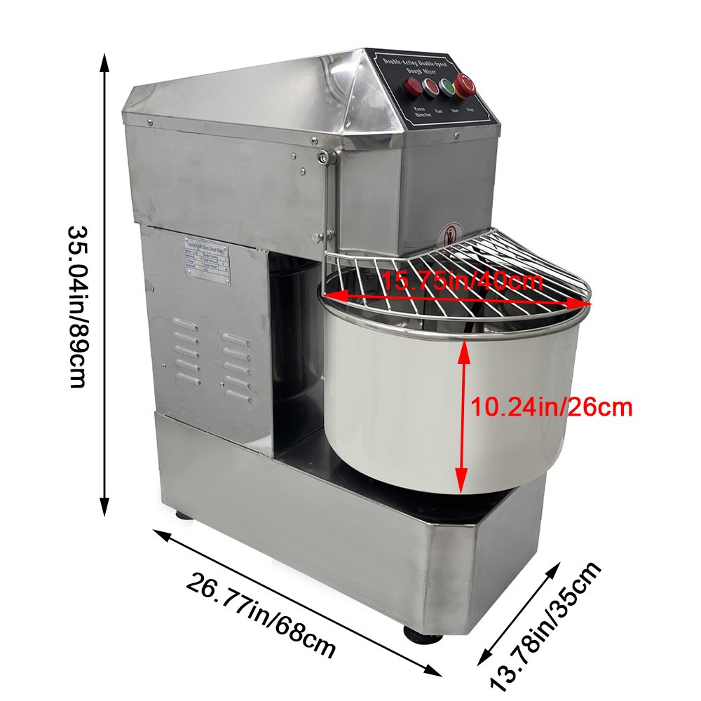 27*14*35in 30L Full Stainless Steel Double Action Double Speed Dough Mixer 110V