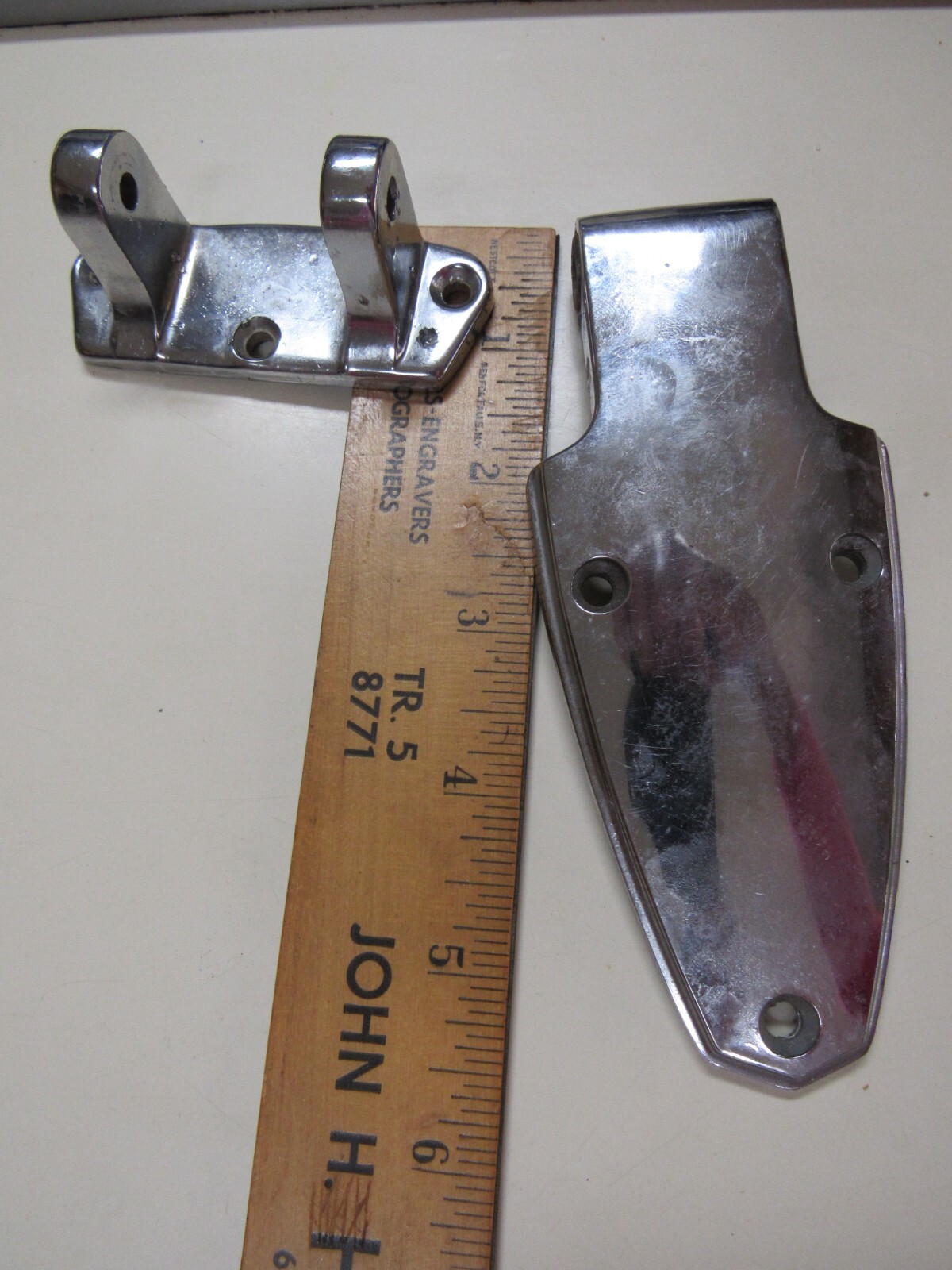 Kason Howe / Grand Rapids Flanged Brass Hinge Polished Chrome-Mix Lot 4 Pc USED
