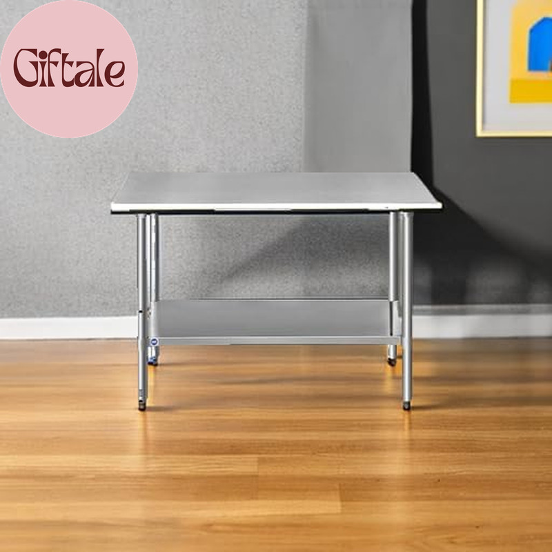 Stainless Steel Table for Prep & Work 24X48 Inches, NSF Metal Commercial Kitchen