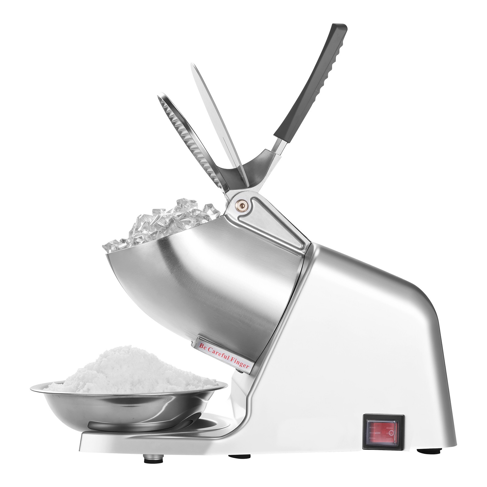 Uimoso Electric Ice Crusher Machine, 286LBS/H, Shaved Ice Maker, Silver