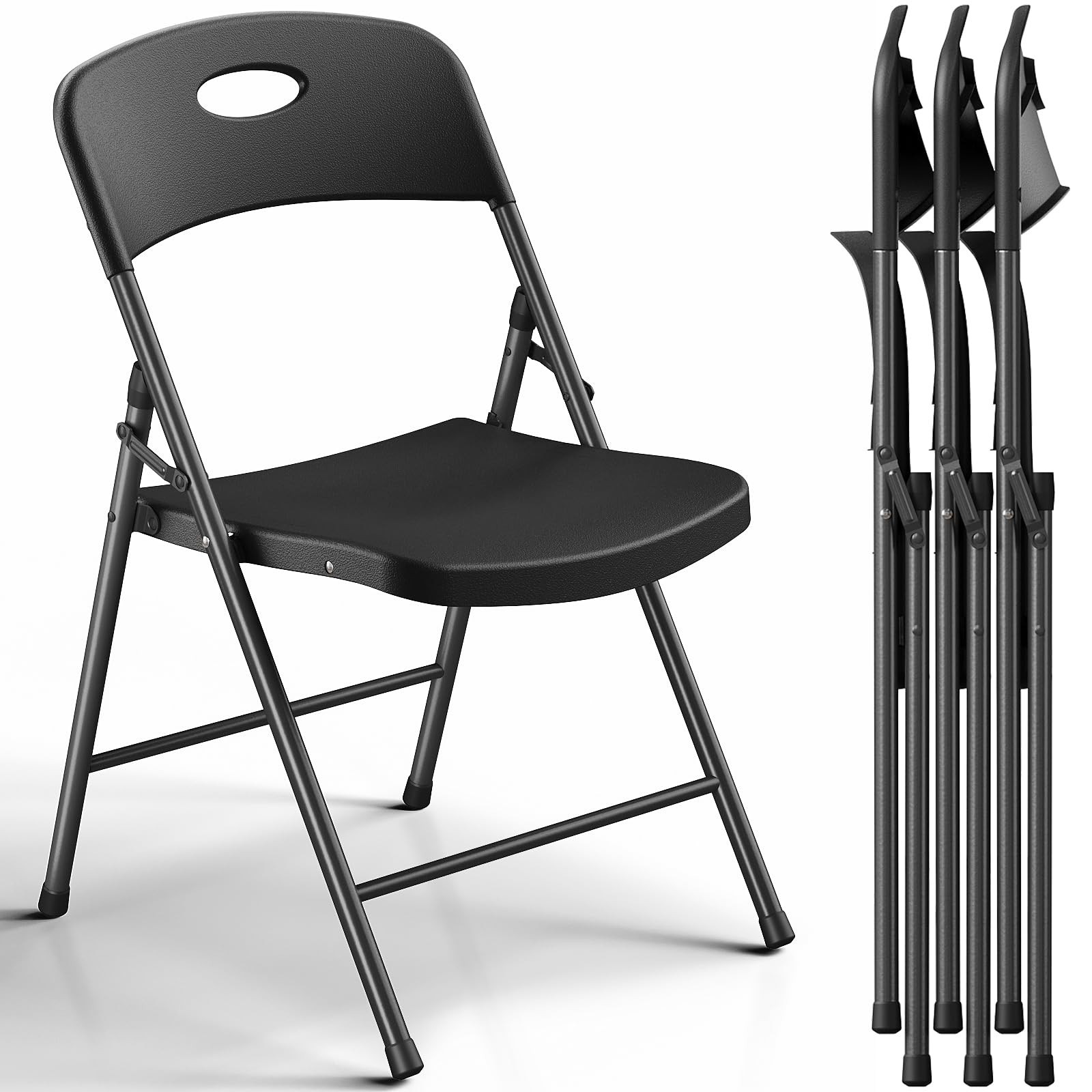 Make Changes Folding Chair 4 Pack Outdoor Plastic Sturdy Metal Folding Chairs