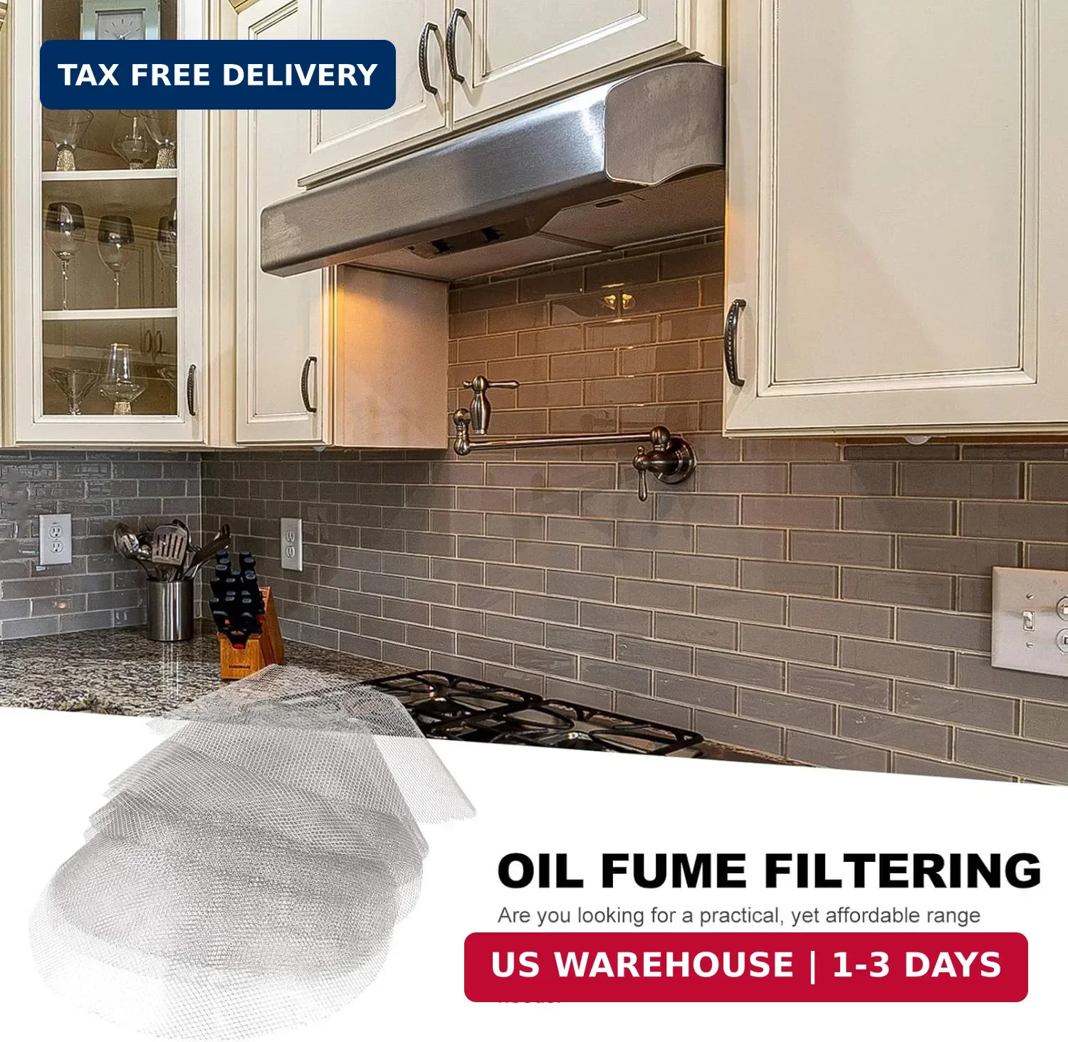 DOITOOL Round Range Hood Grease Filter – 10 Pcs Mesh Stove Hood Oil Catcher Oil