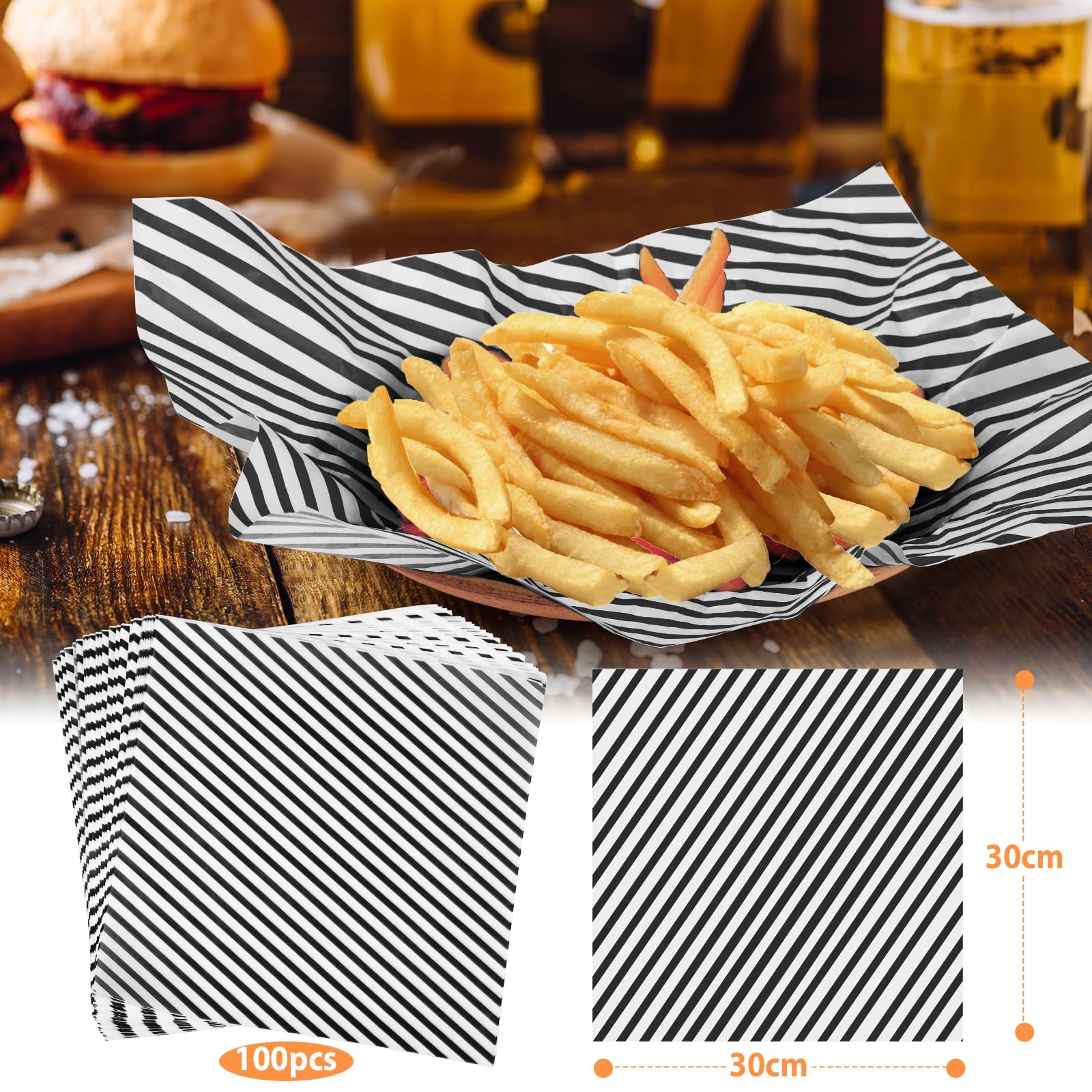 Deli Wax Paper Sheets 12 x 12 inches Sandwich Wrapping Papers Food Basket Liners