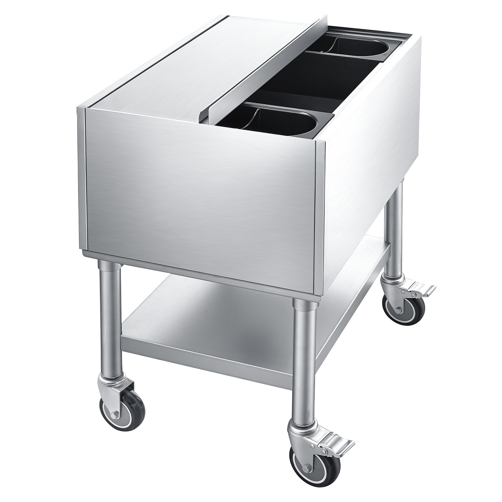 Uimoso 65.1Qt Commercial Ice Bin 24×19 in Underbar Ice Bin With Sliding Lid