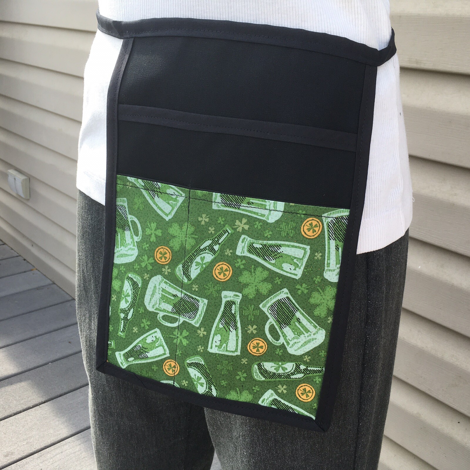 Beer Printed I Pad MINI Pocket Side Hip Apron Bar Waiter Waitress Money Pouch