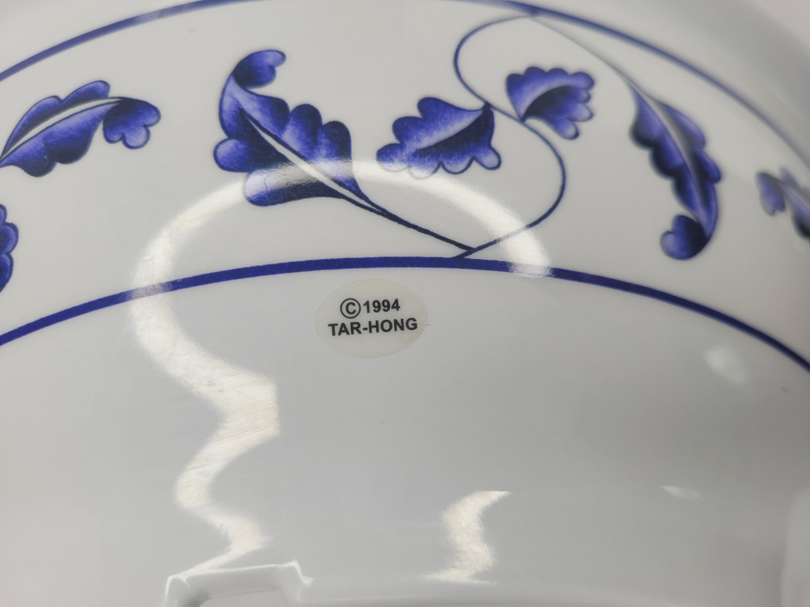 Thunder Group #8011 Blue Lotus Floral Pattern Melamine Serving Bowl W/ Lid