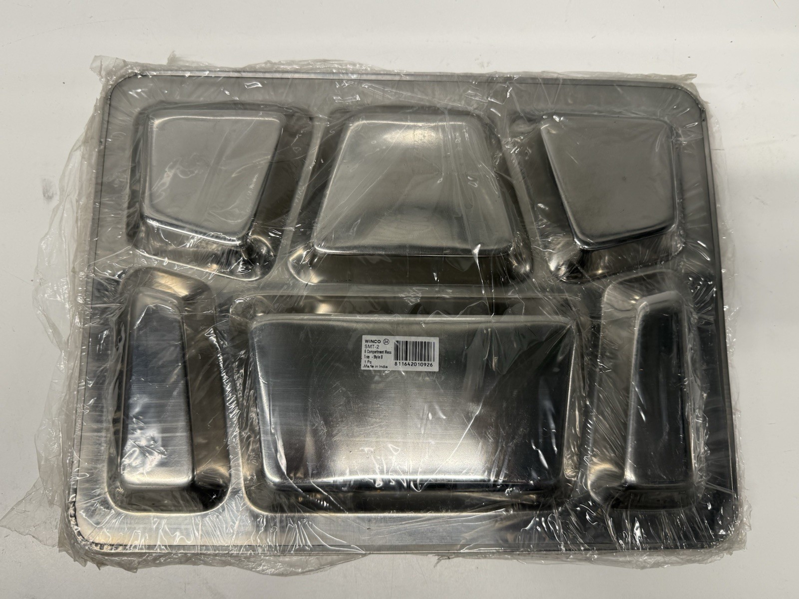 Mess Tray, 6 Compartment, Style B, S/S,15-1/2″ x 11-1/2″ (22 Trays)