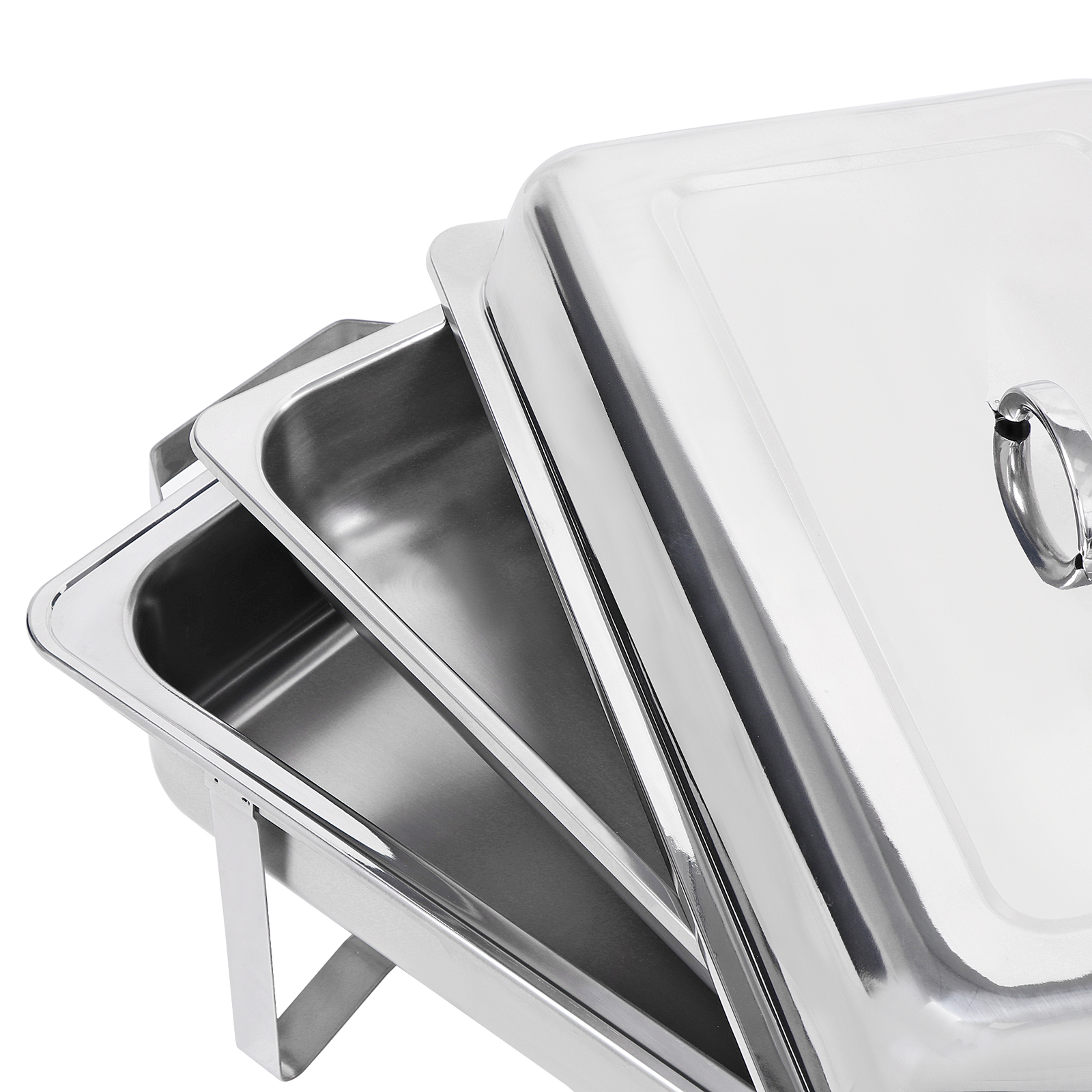 6 Pack Chafing Dish Buffet Set 8 Qt Stainless Steel Chafer Catering Warmer Set