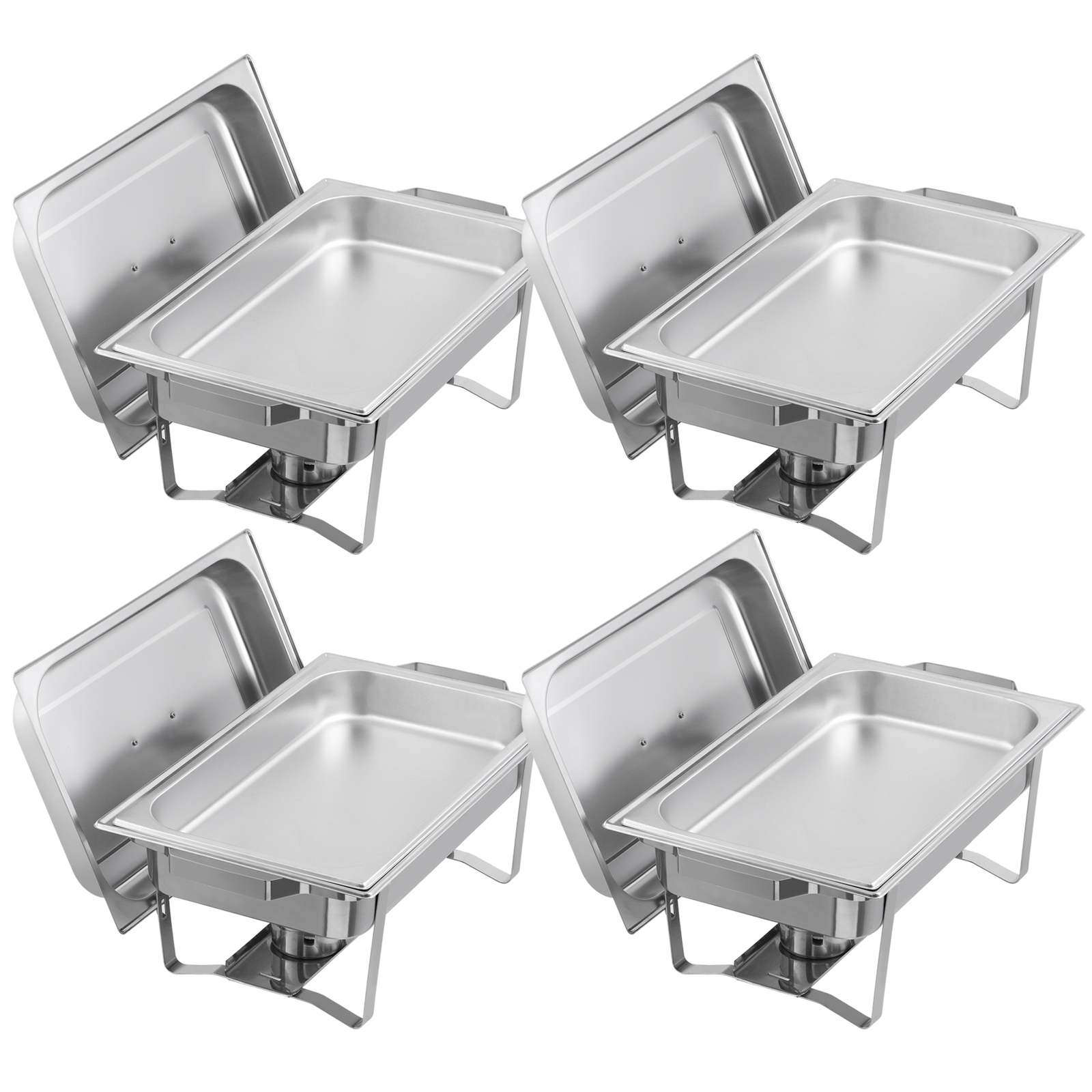 8 Pack Chafing Dish High Grade Stainless Steel Chafer Complete Set Silver 8QT