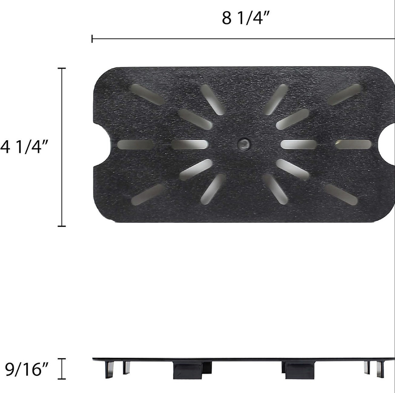 20 Pack Thunder Group PLPA7140DSBK 1/4 Size Drain Shelf Rack Insert Black NSF