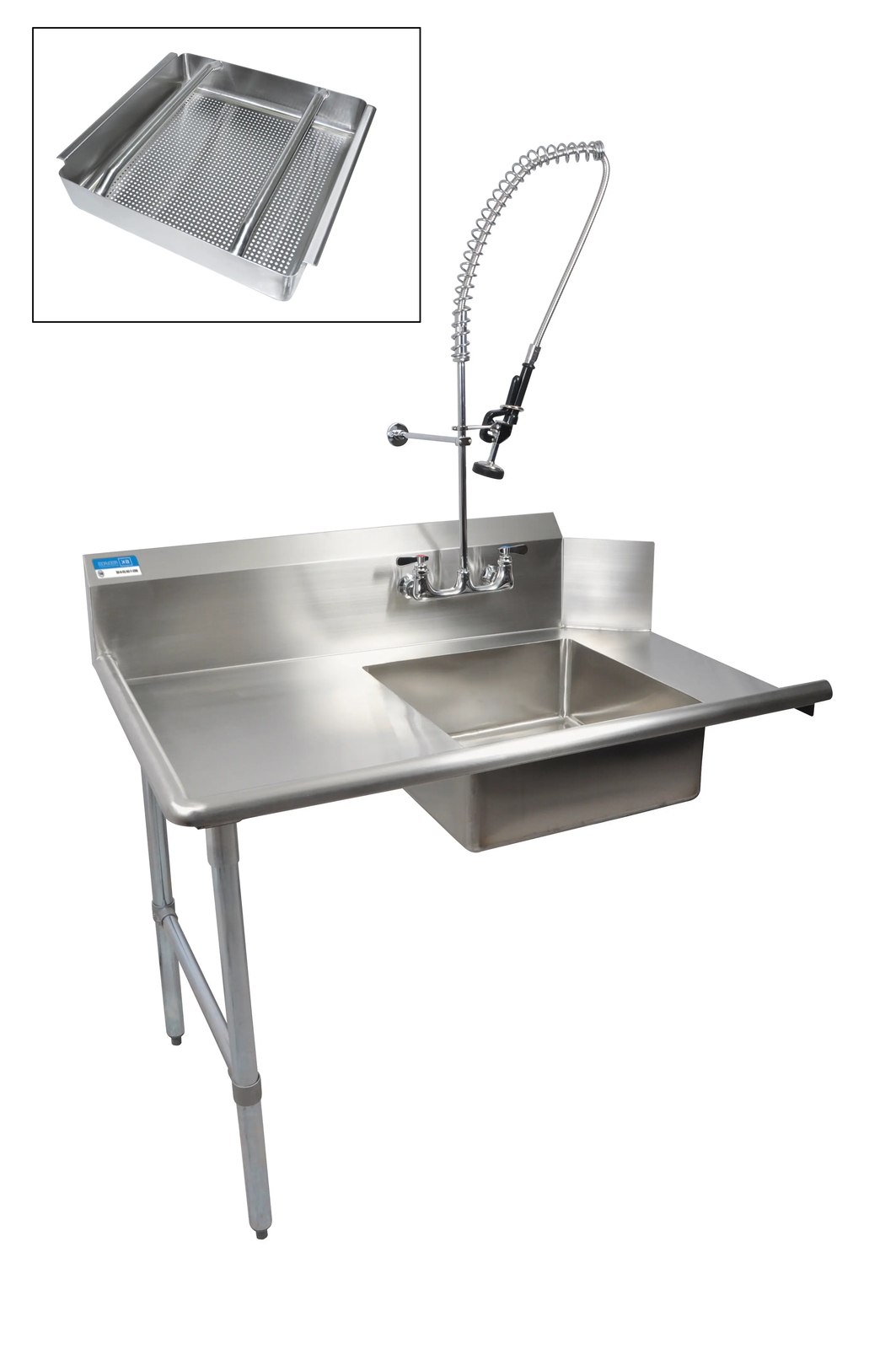 BK Resources 26″ Soiled Dishtable Left w/ Pre-Rinse Faucet & Basket