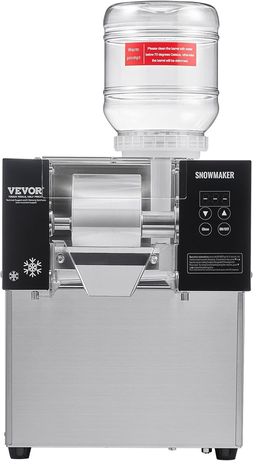 Stainless Steel Snowflake Ice Maker – 176.4LBS/24H for Cafés & Bakeries