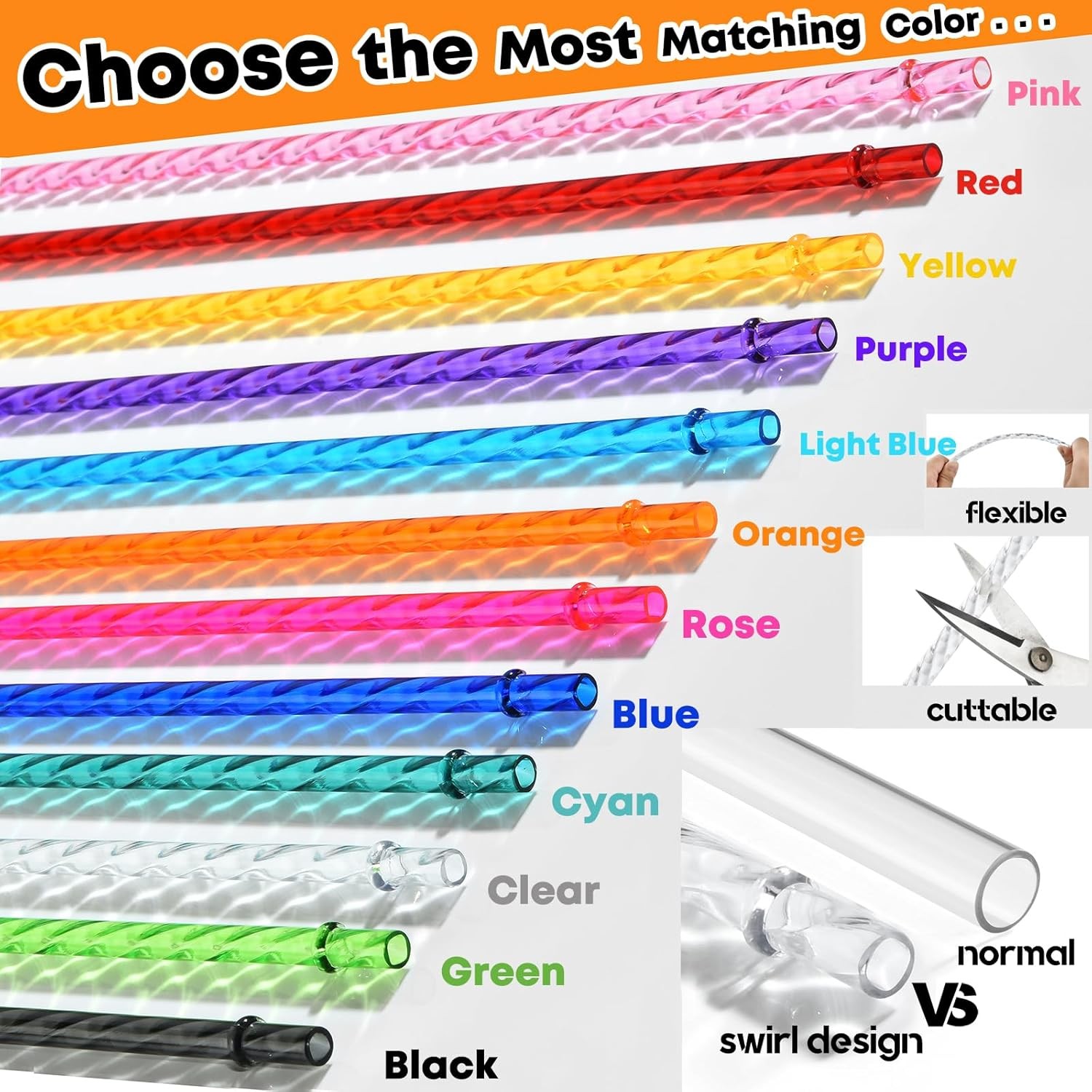 11 INCH, Black, Blue, Clear, Cyan, Green, Light Orange, Pink, Purple, Red,…