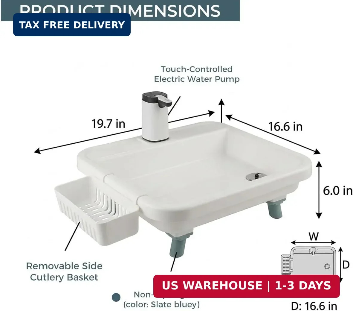 Portable Hand Washing Station with Electronic Faucet Adjustable Outdoor Sink Sta
