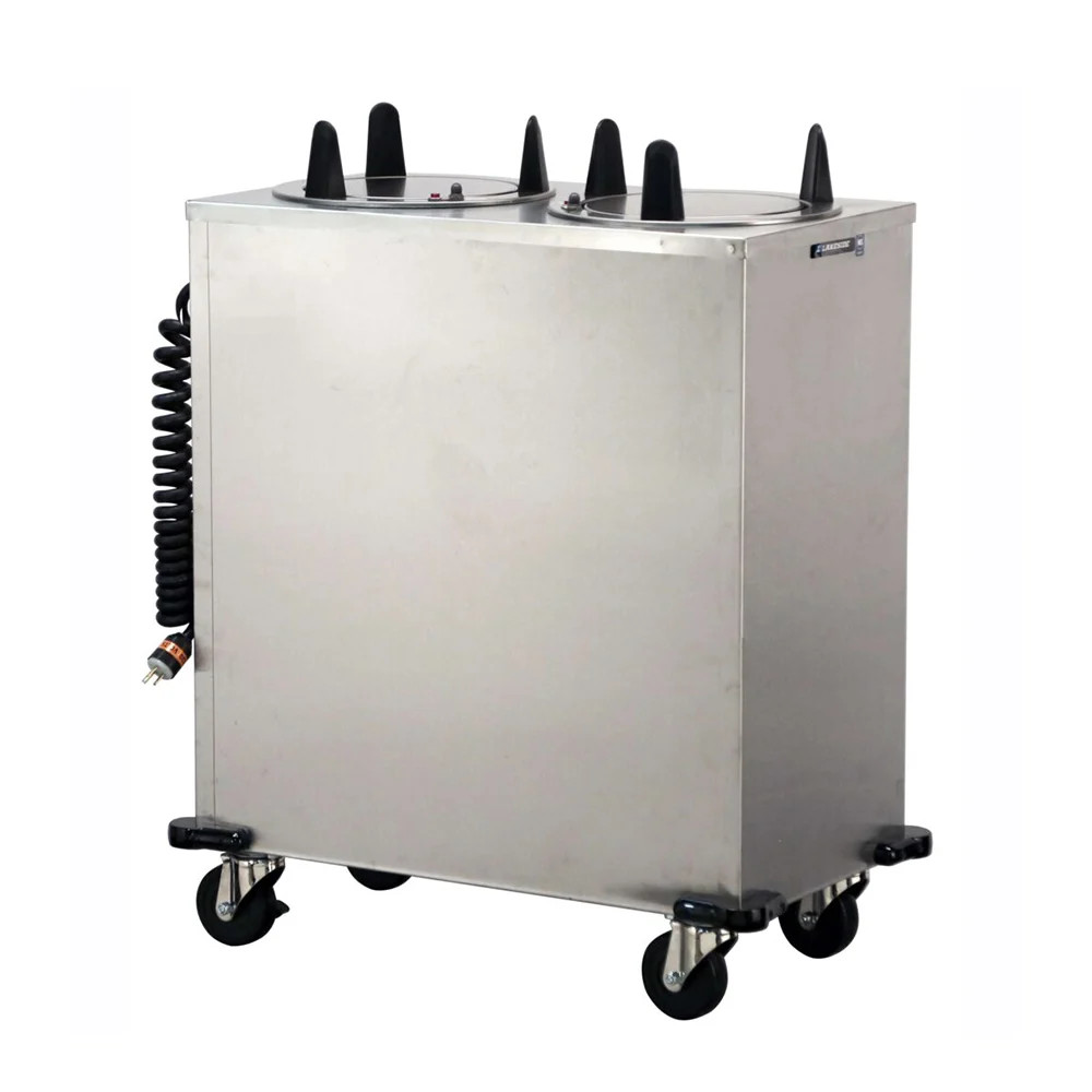 Lakeside 6210 Regular Heated Mobile Plate Dispenser Stainless Steel 2 Stack