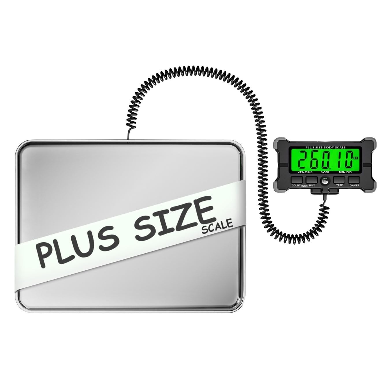Extra Wide Plus-Size Digital Body Scale 300kg/660lb LCD Display