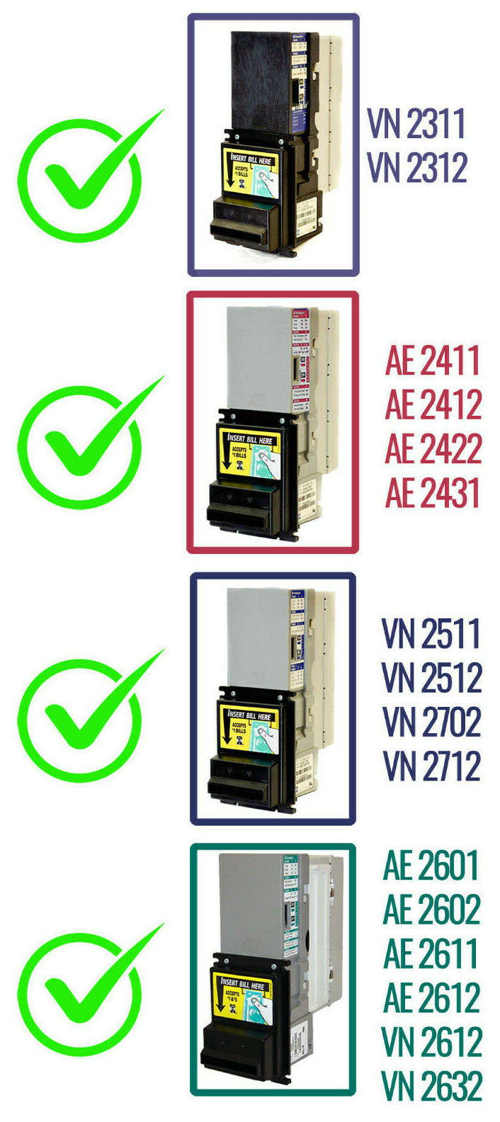 MEI MARS AE 281 Bill Validator/Bill Acceptor Belt Kit – 5.2 mm