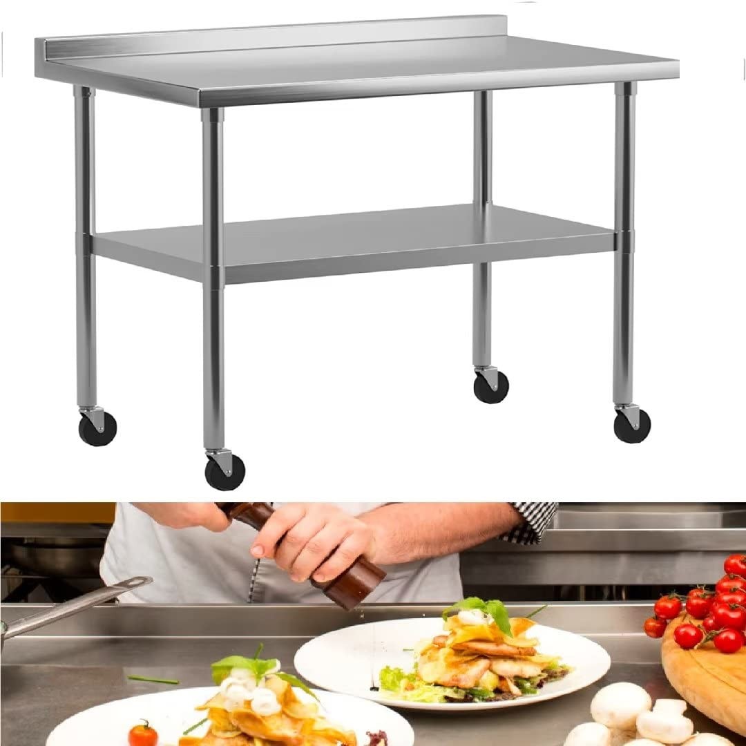 Stainless Steel NSF Commercial Kitchen Prep Work Table 72″x24″/48″x24″/48″x30″