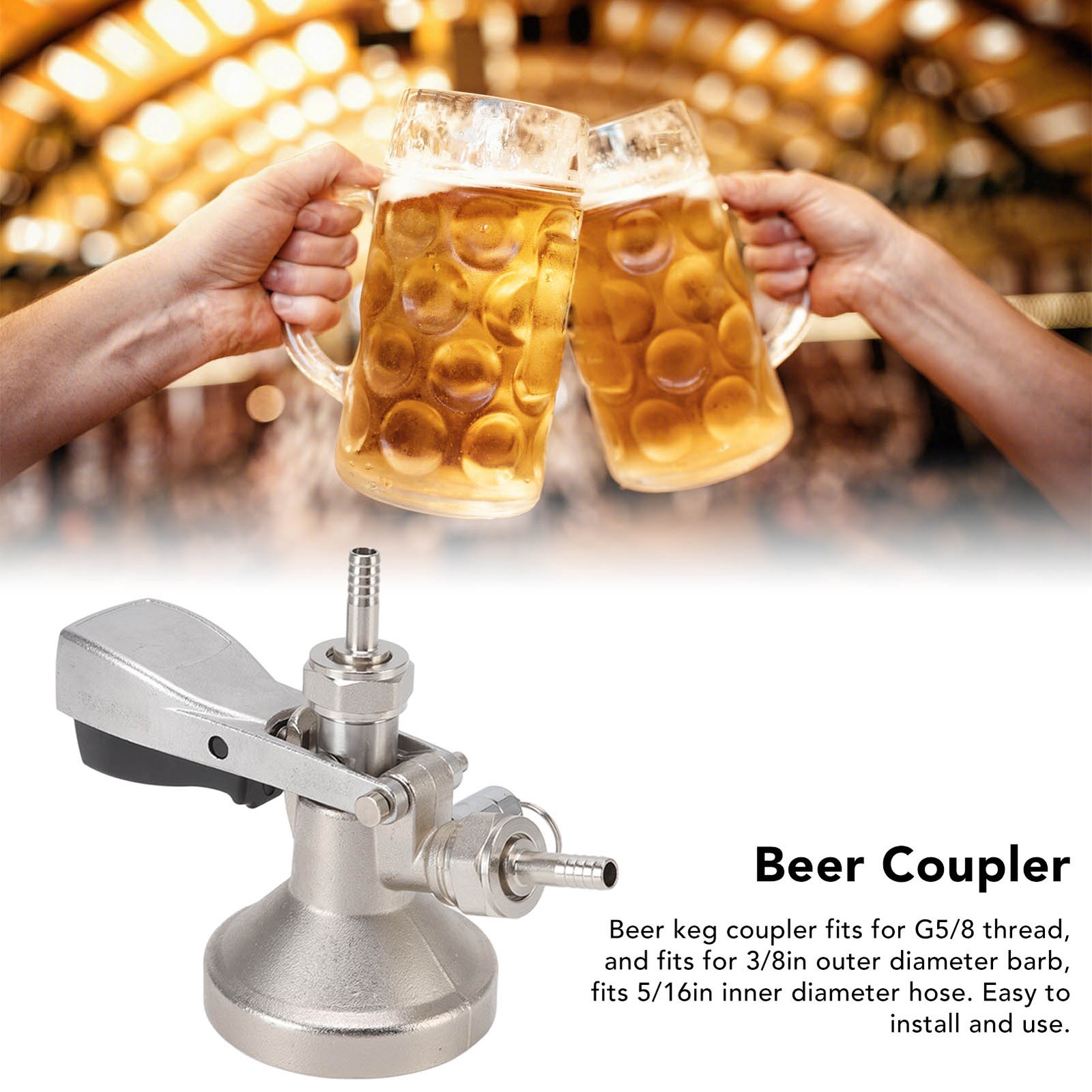 G Type Beer Keg Coupler Easy Install Draft Beer Tap Tower Connection Fitting