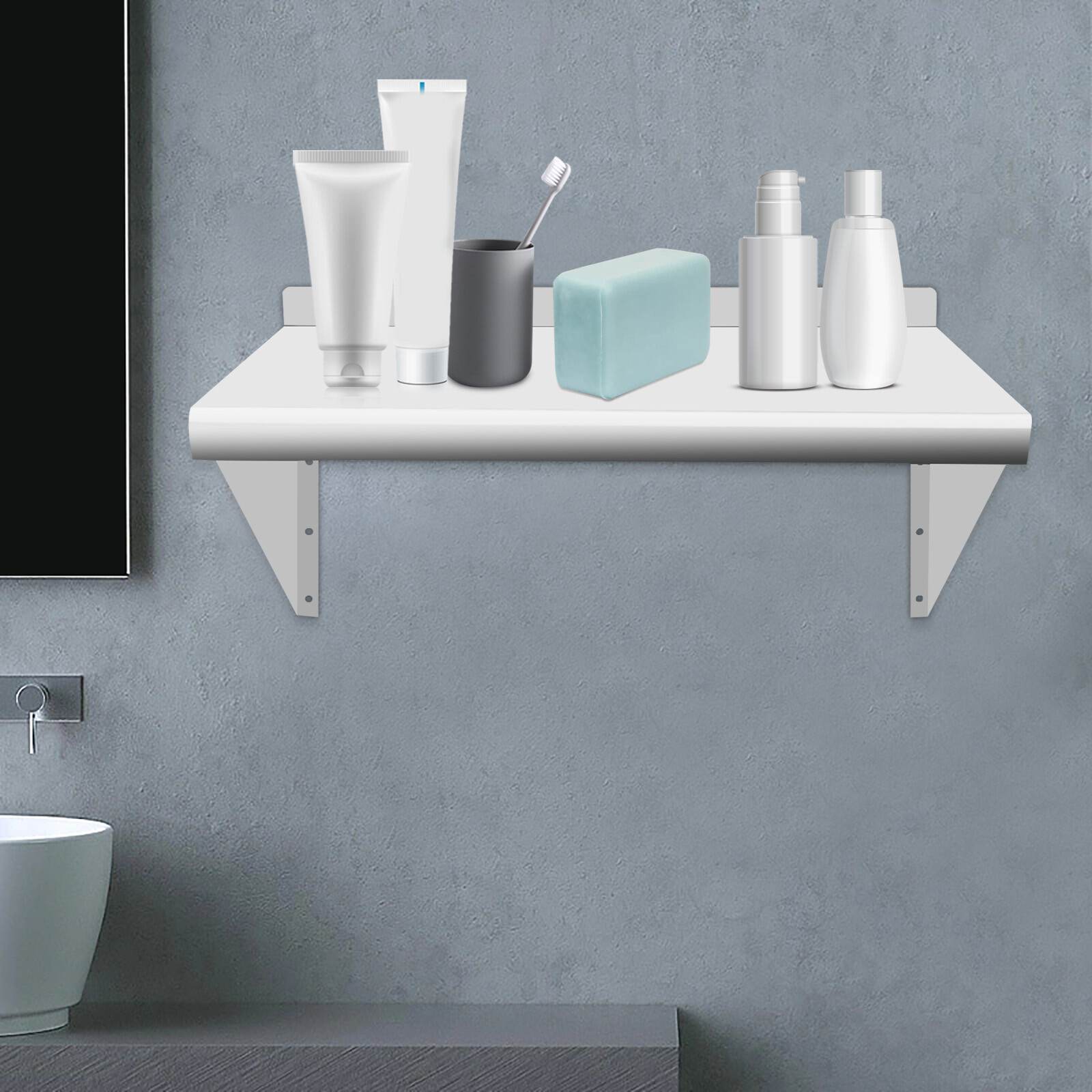 Stainless Steel Wall Shelf 12″ x 24″ Restaurant Kitchen Shelf Wall Shelving New