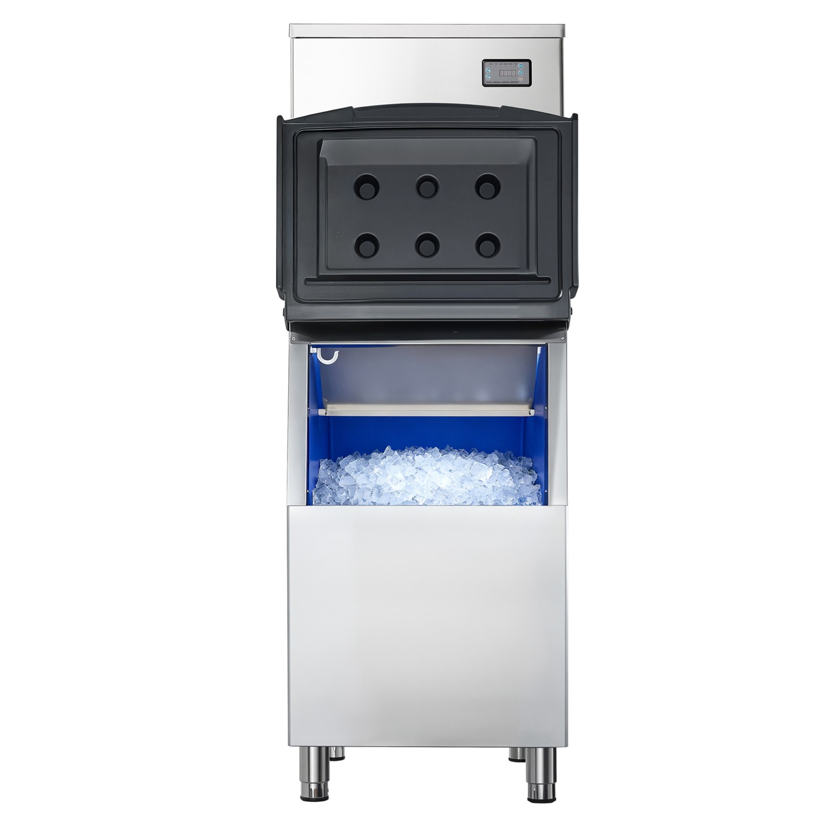 Uimoso 450LBS/24H Commercial Ice Maker with 250LBS Storage Bin and Self-Cleaning
