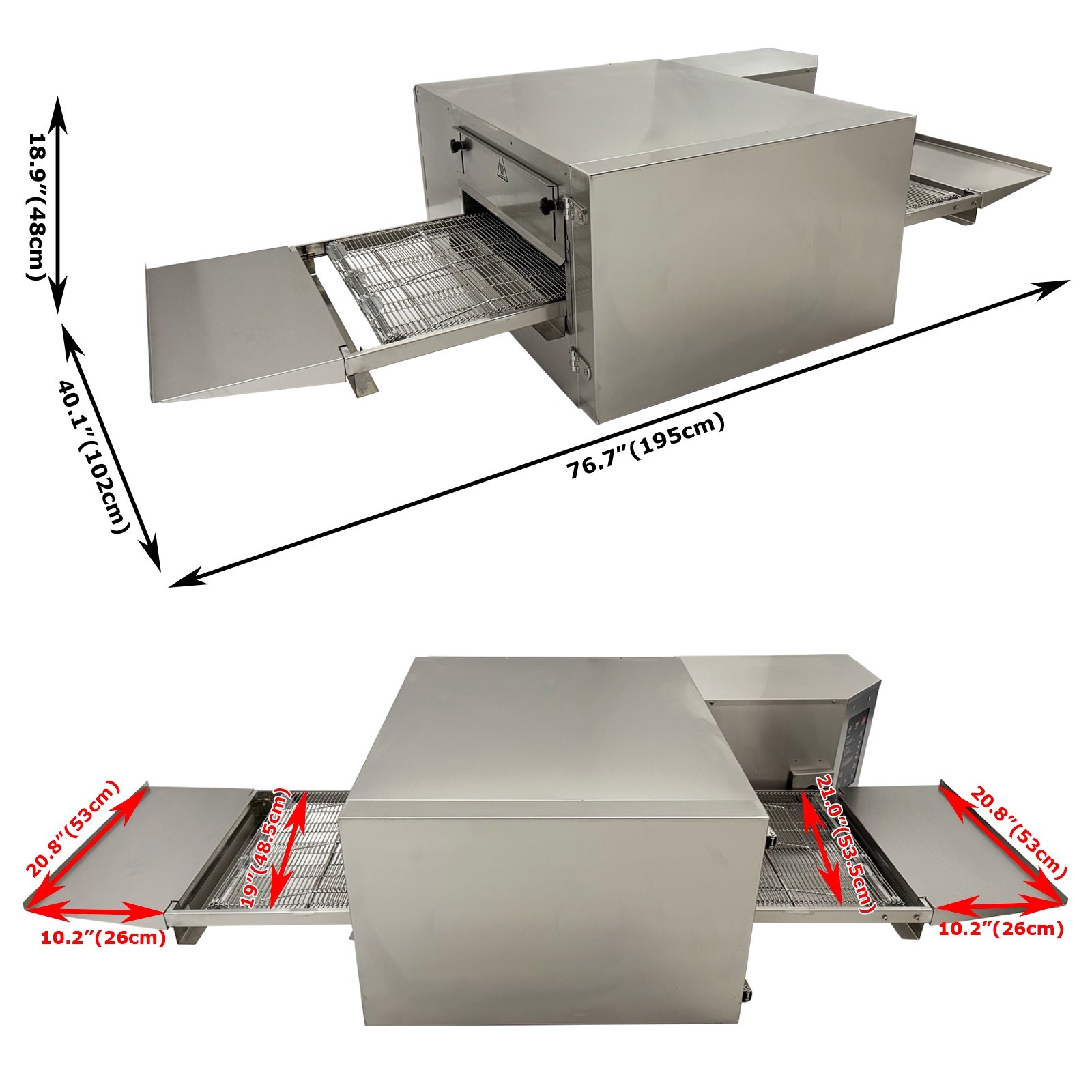 220V 3PH Countertop 18″ Commercial Conveyor Pizza Oven Electric Oven 9KW