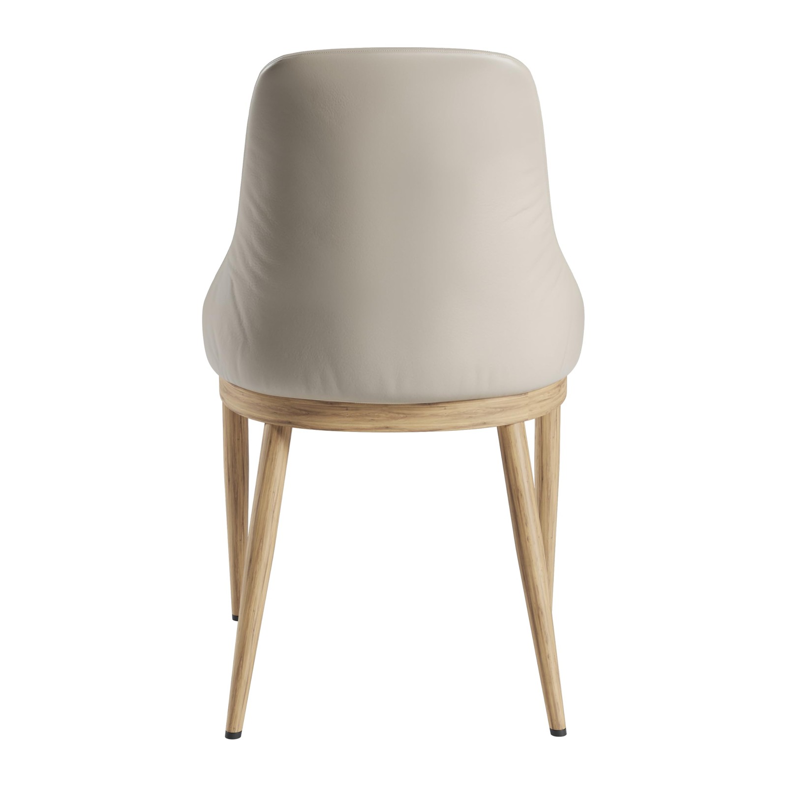 Techni Home Set of 2 Armless Dining Chairs, Taupe Faux & Natural