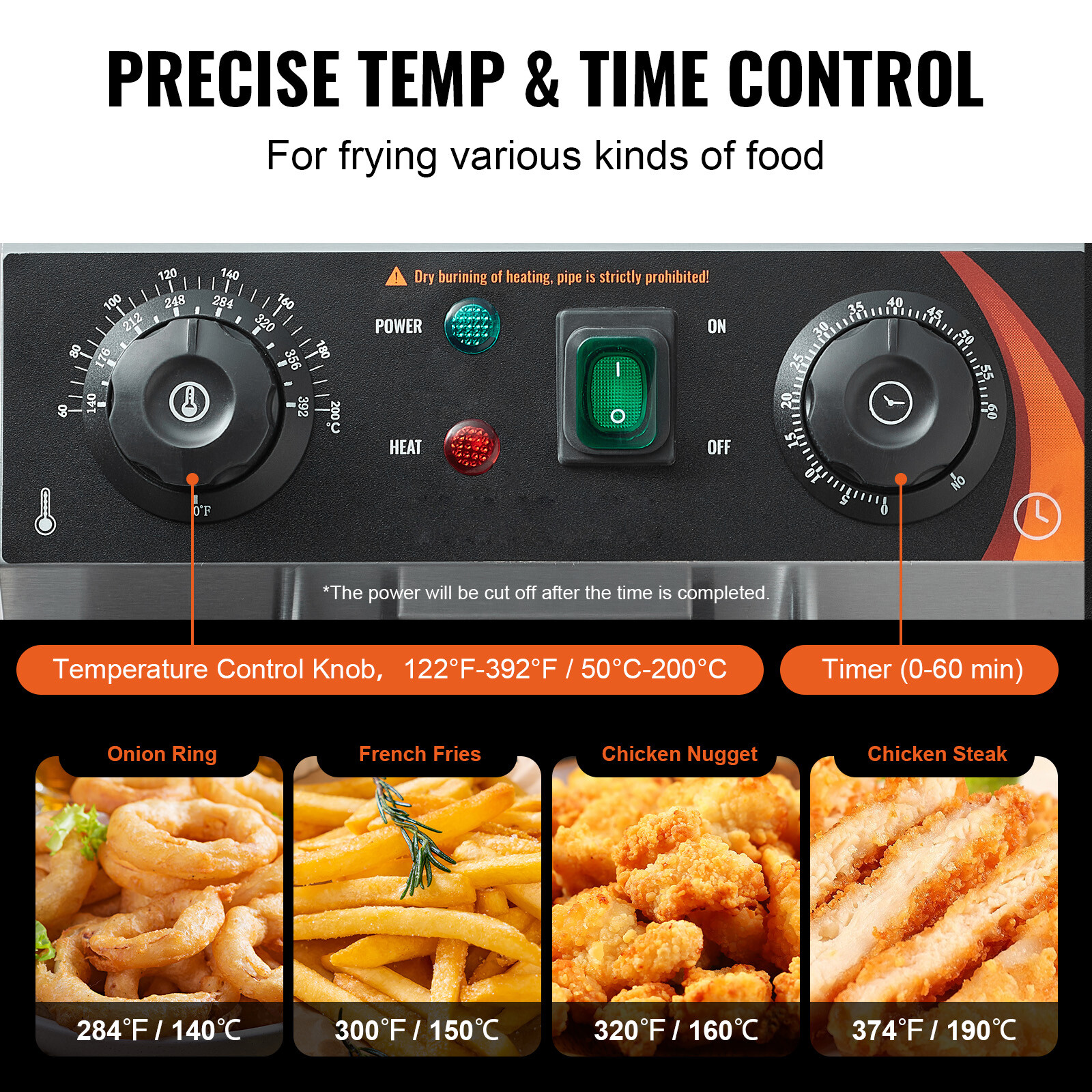 22L Commercial Electric Deep Fryer Countertop Deep Fryer w/ Dual Tanks 3000W