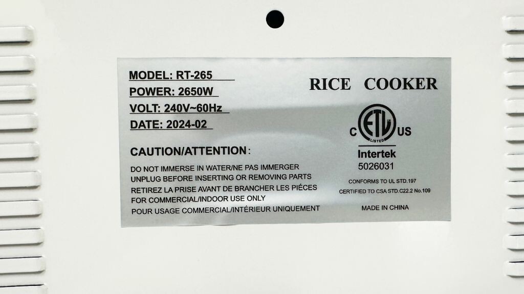 NEW 45 Cup Large Commercial Rice Cooker Warmer Electric 240V 60Hz 2650W NSF