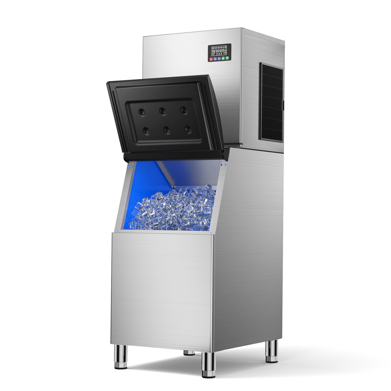 Commercial ice Machines 550Lbs/24H Ice Maker Machine,400Lbs Large Storage