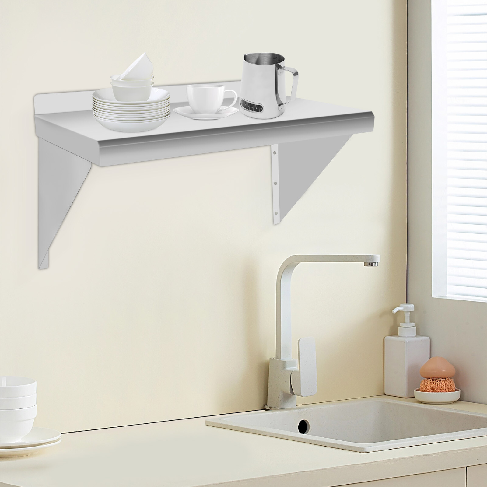 Stainless Steel Wall Shelf 12″ x 24″ Restaurant Kitchen Shelf Wall Shelving New
