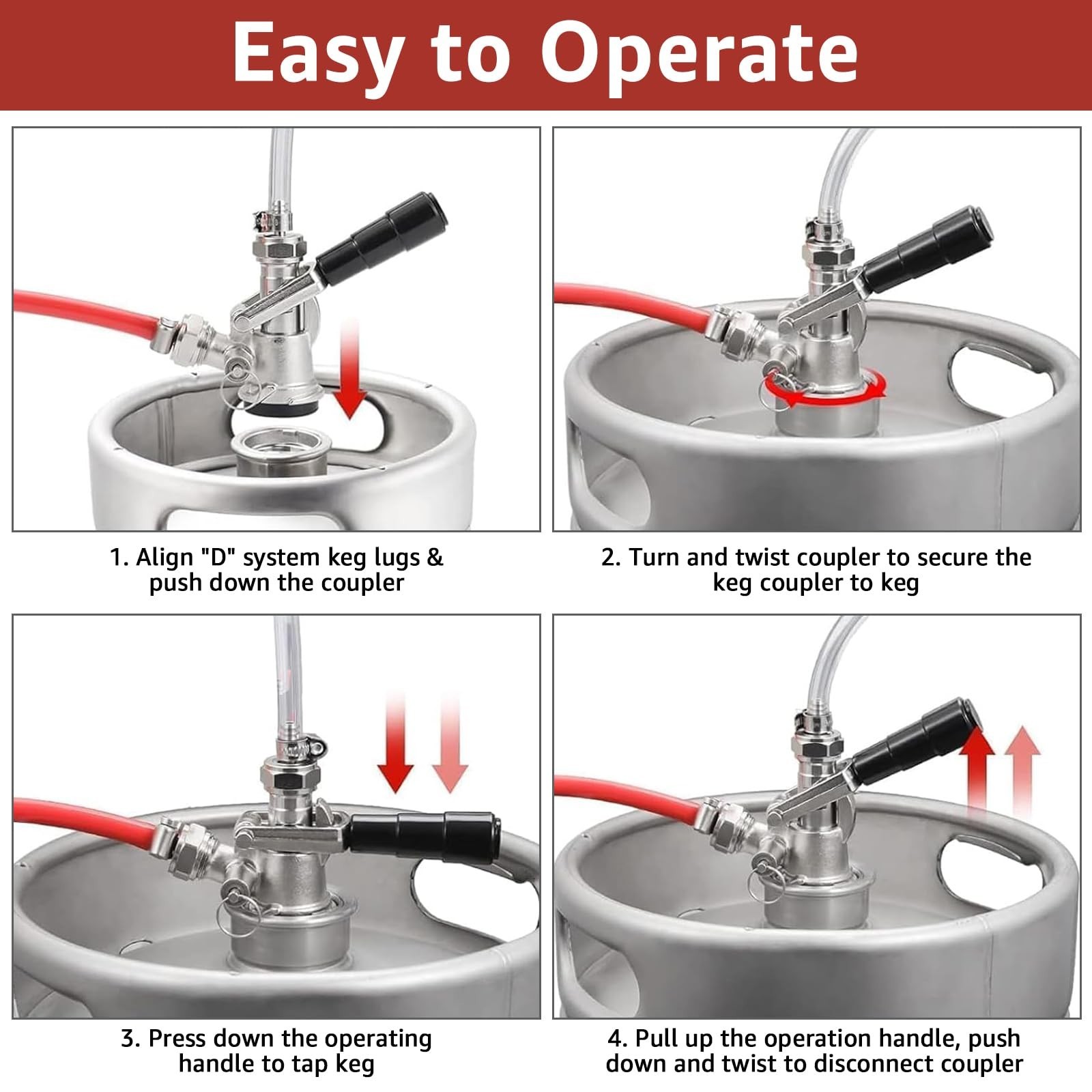 Mrbrew Keg Coupler Sankey D System Keg Tap 304 Stainless Steel Probe
