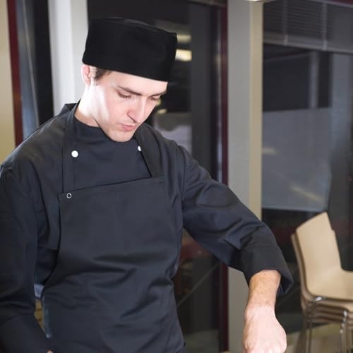 12 Pcs Adjustable Chef Hats for Adults, Black Cooking Caps with Breathable Mesh