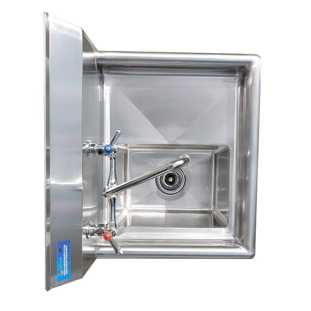 20 In. X 20 In. Stainless Steel One Compartment Utility Sink with Right Drainboa