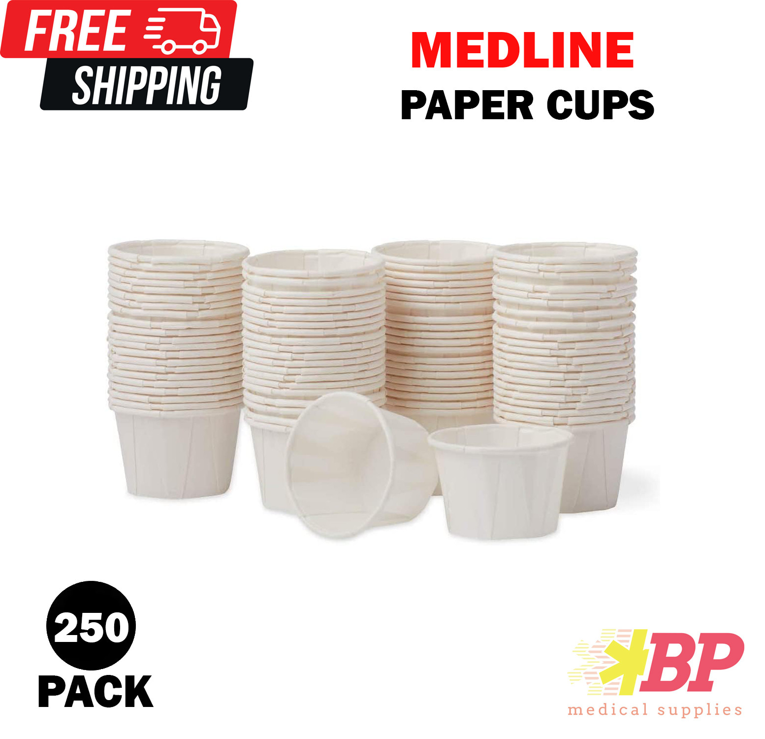 Medline Disposable Paper Souffle Cups 0.75oz – 250 Cups