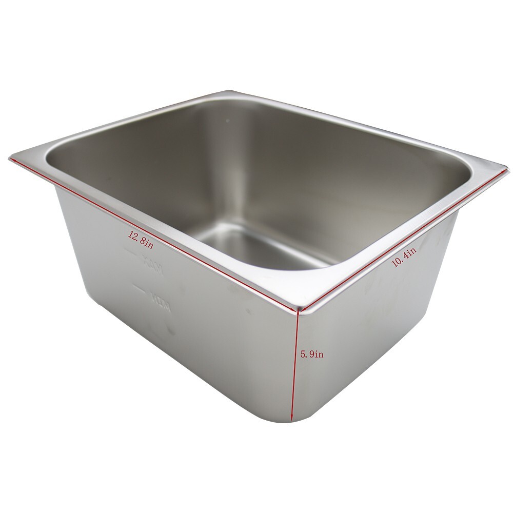 3 Pots Counter top Food Warmer 6″ Deep 1/2 size Pan Bain Marie Steamer 1500W