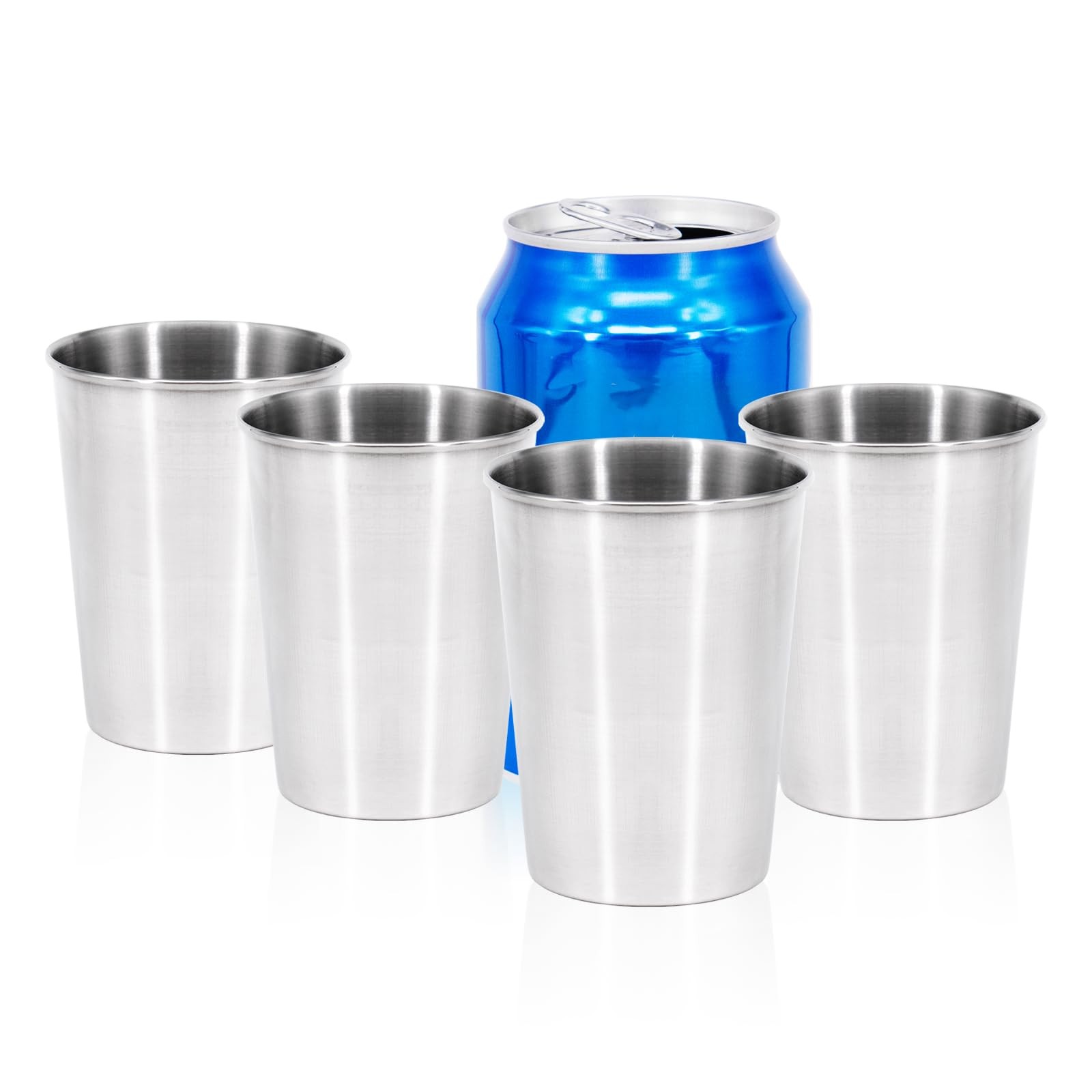 4Pack 6oz Small Stainless Steel Cups, BPA Free Healthy Pint Drinking Cups Metal