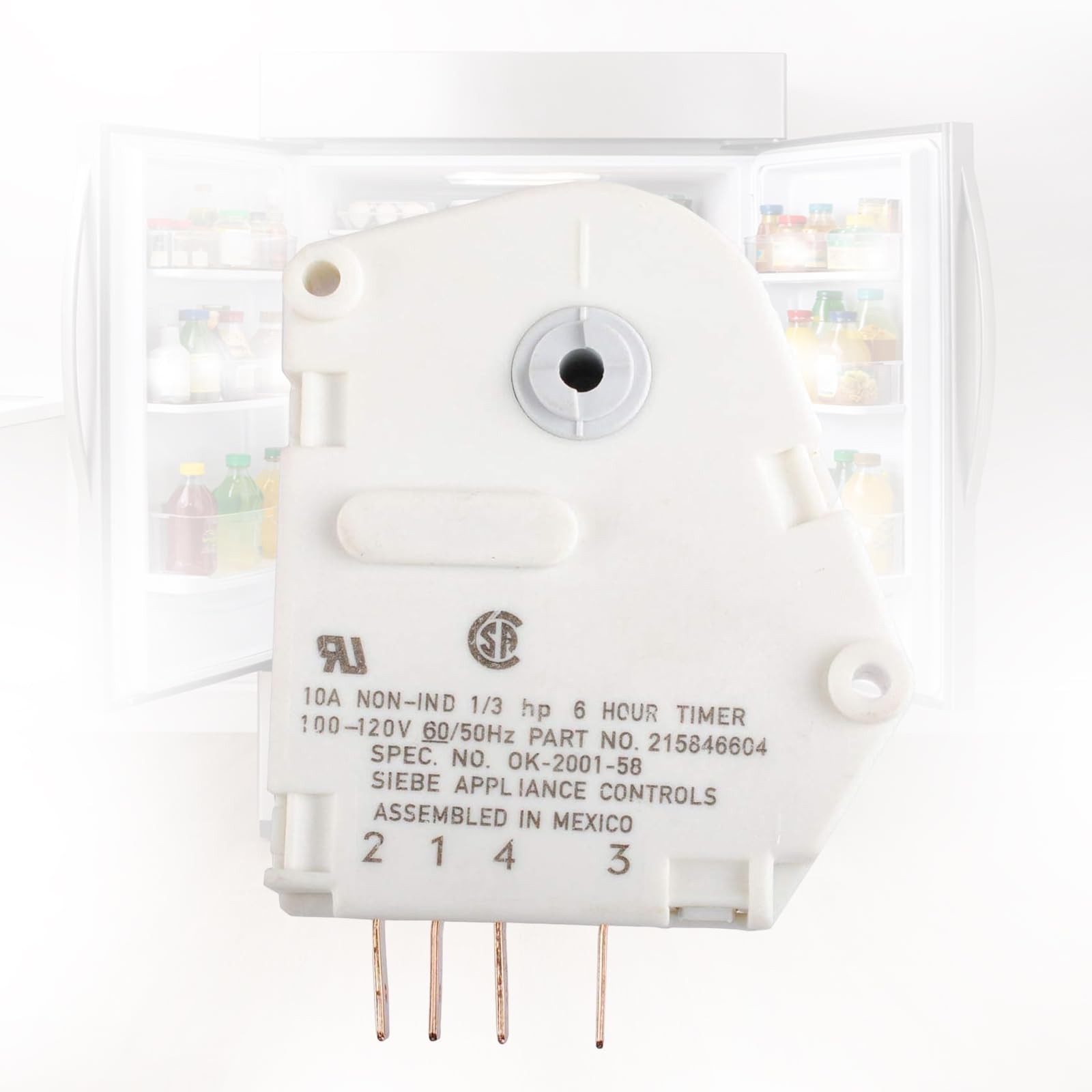 AP2592907 Refrigerators Defrost Timer for Frigidaire,120V 6 Hour 21 White