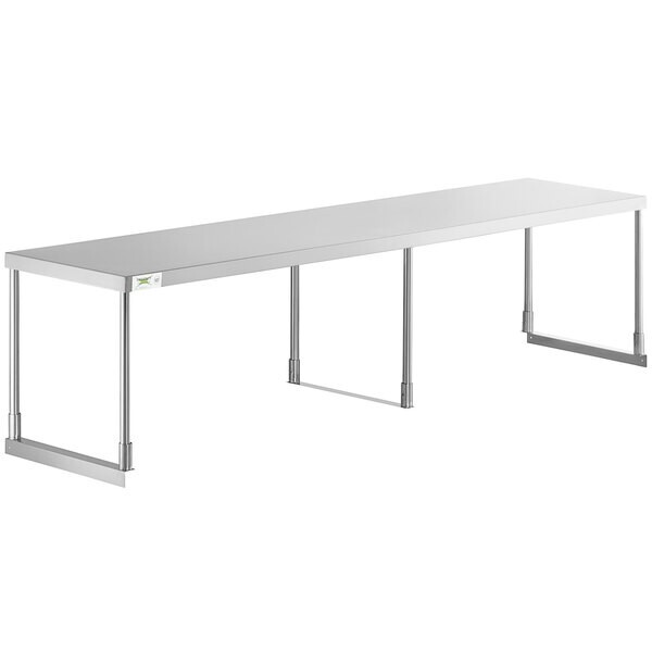 18″W x 84″D x 19″H Stainless Steel Single Deck Overshelf For Work Prep Tables