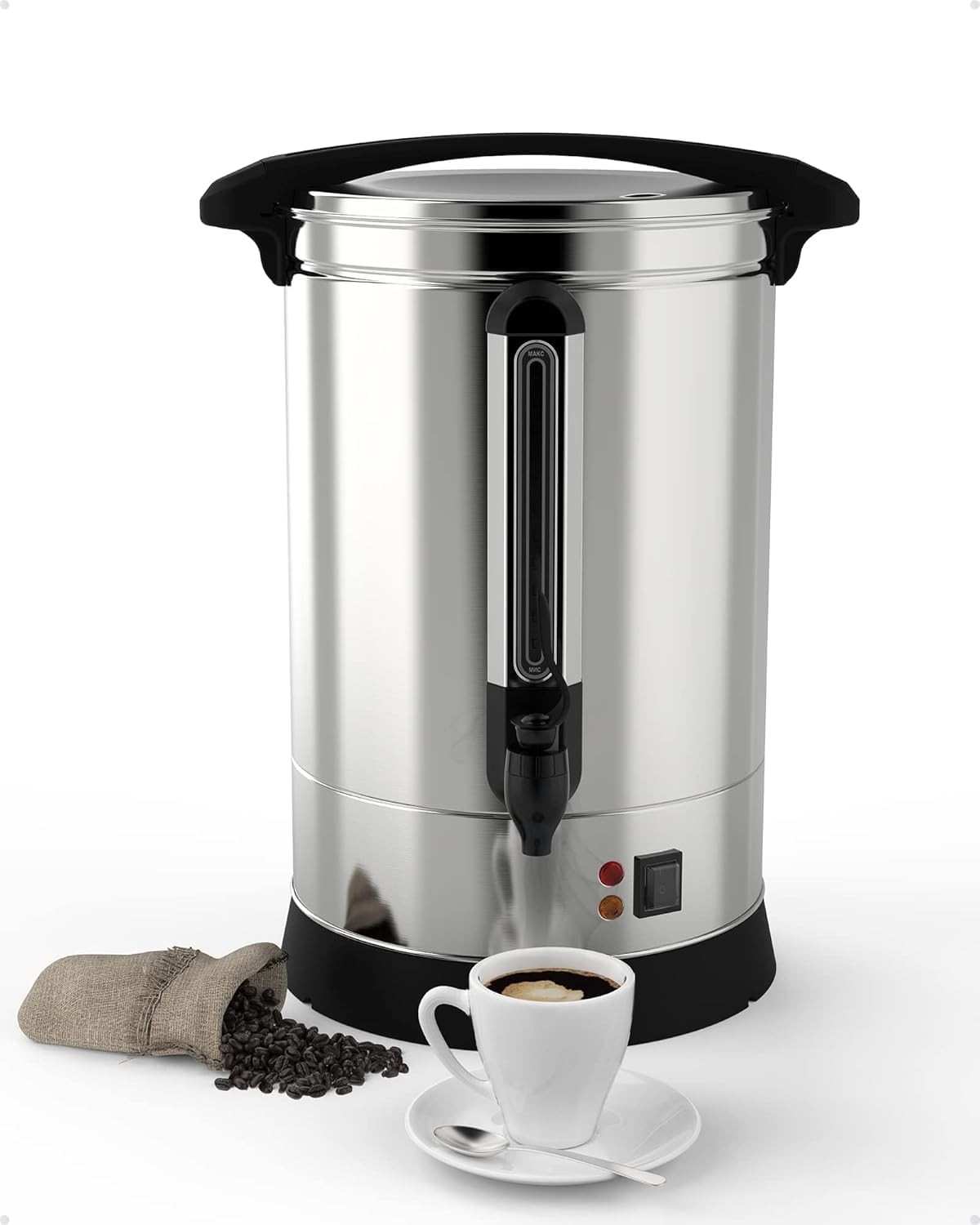 120-Cup Commercial Coffee Maker 18L Stainless Steel Coffee Percolator Electric