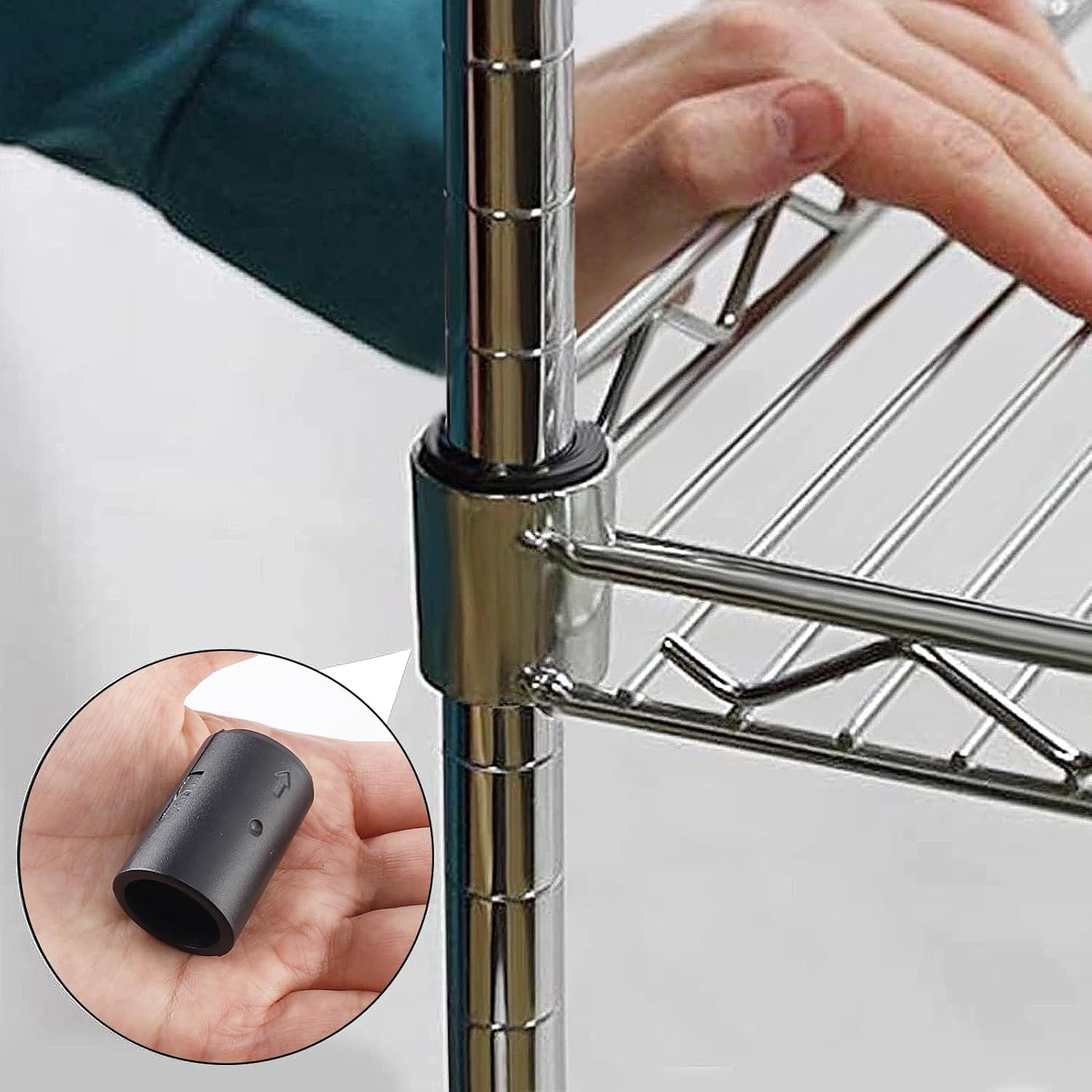 24 Pcs Wire Shelf Clips for 3/4″ Post – 12 Pairs of Wire Rack Lock Clip