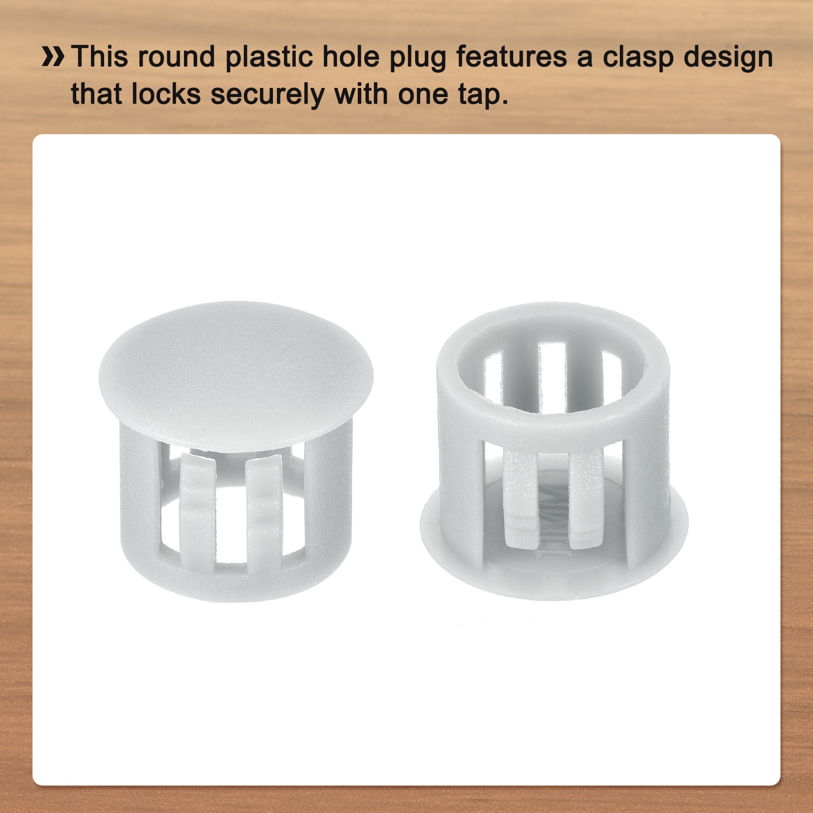 32Pcs 11mm Light Gray Nylon Plastic Round Locking Hole Plugs Insert End Cap