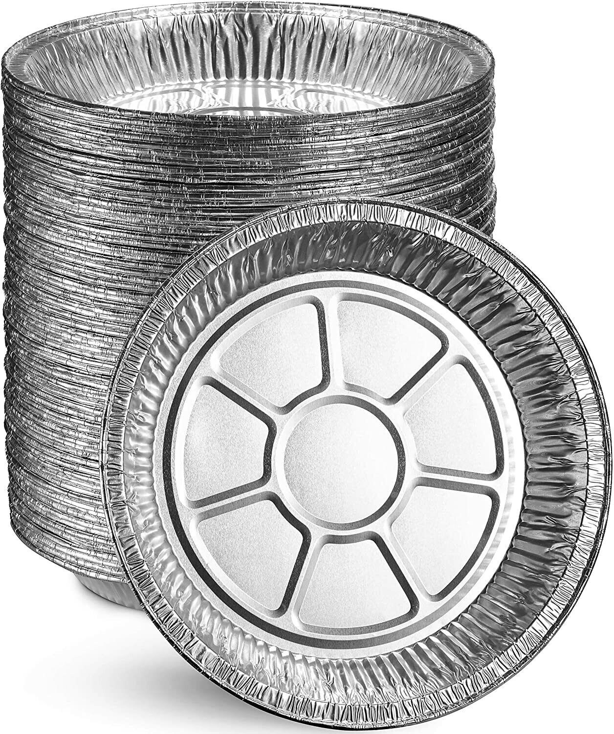 500 Pack – 9 inch Round Aluminum Foil Disposable Take-Out Pans (NO LIDS)