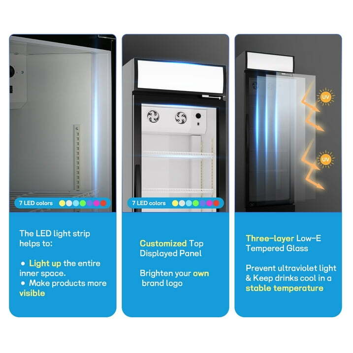 23» Glass Door Merchandiser Refrigerator Commercial Display Beverage Cooler NEW