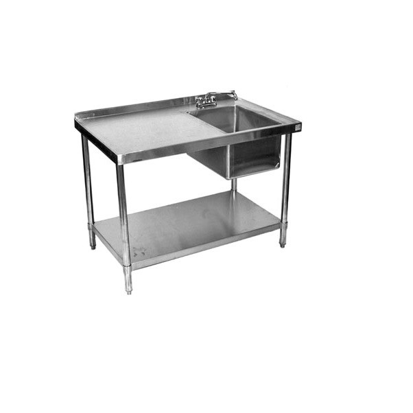 30″x72″ All Stainless Steel Kitchen Work Table with Prep Sink on Right w/faucet