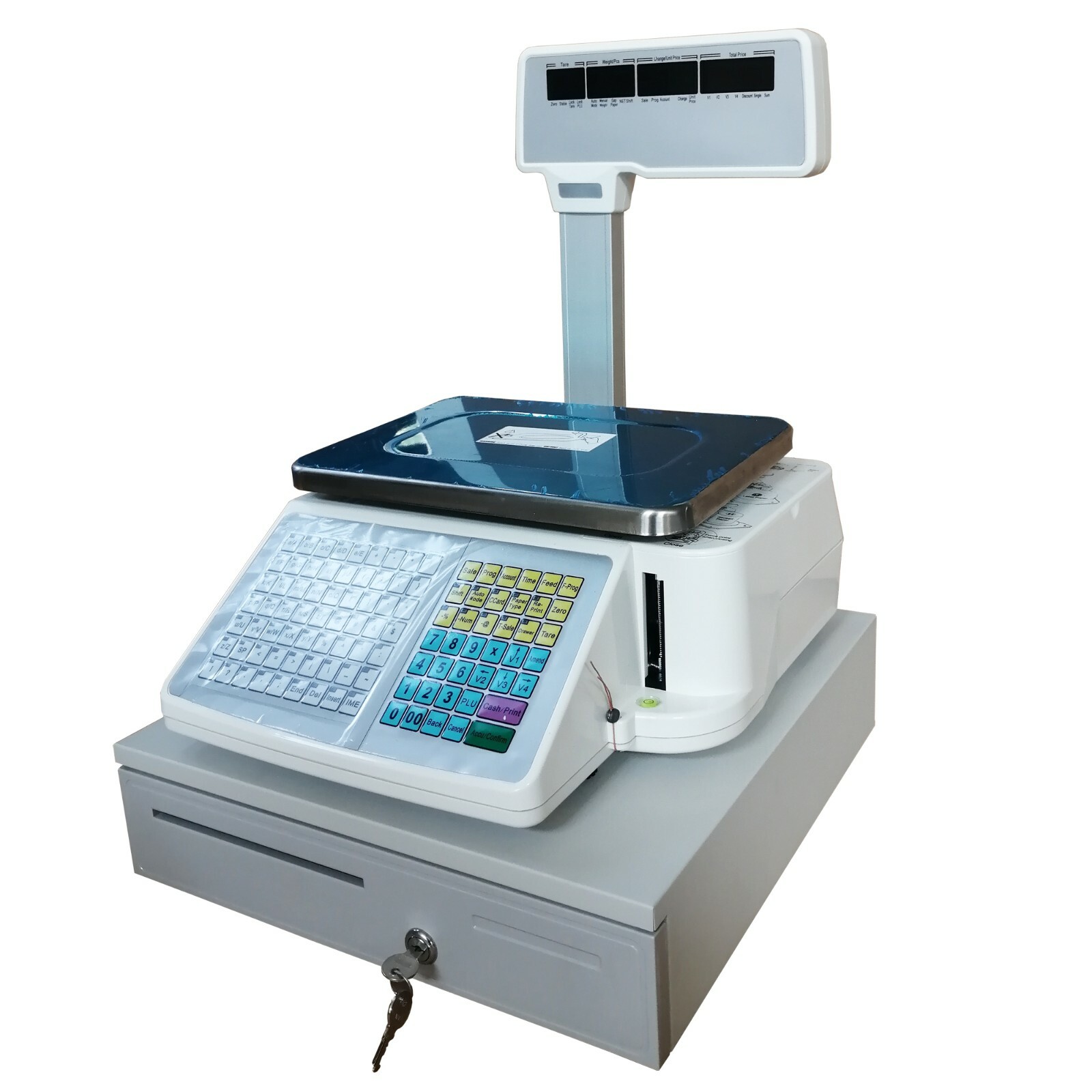 110V Supermarket Electronic Scale with Cash Box and Label 15KG/33 lbs